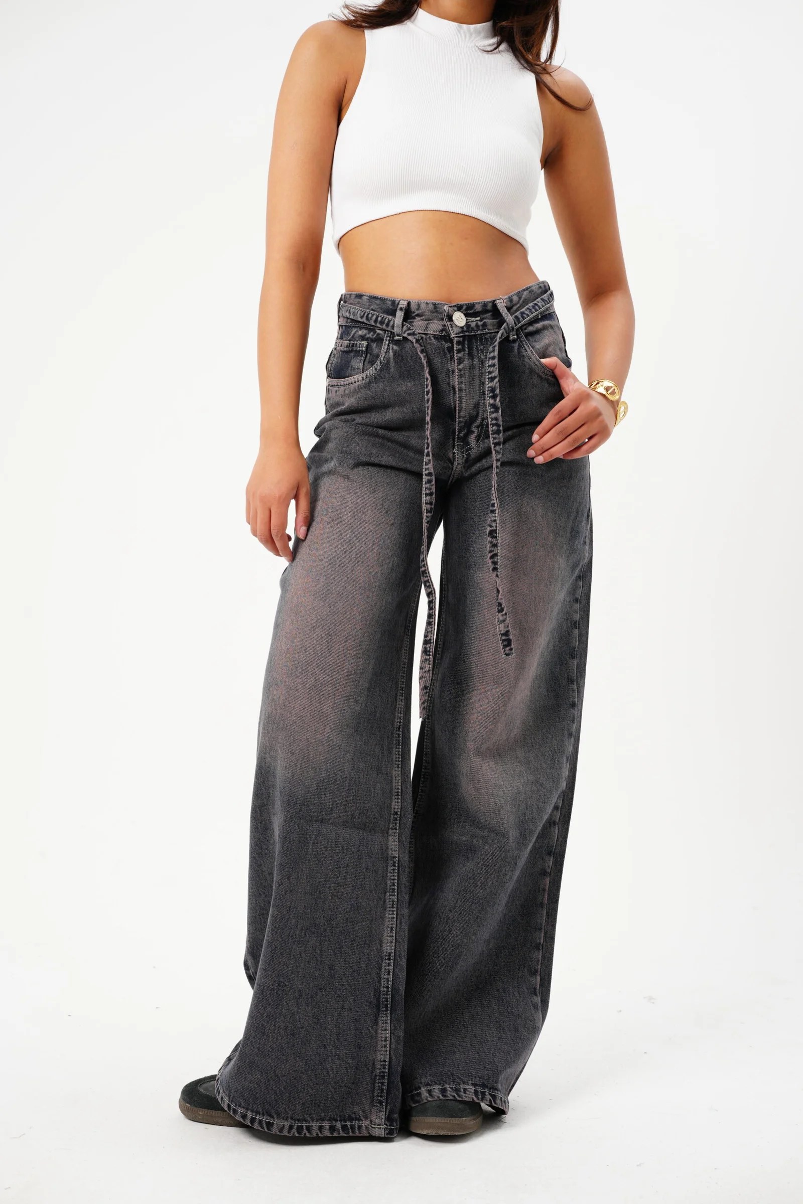 The Wide leg belt Denim — view 10