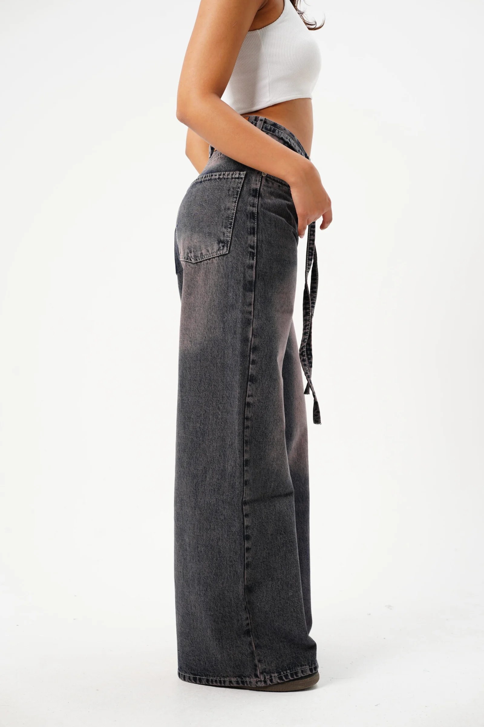 The Wide leg belt Denim — view 8
