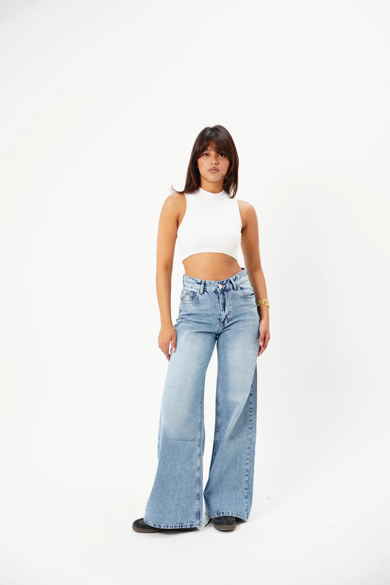 The Wide leg belt Denim — view 4