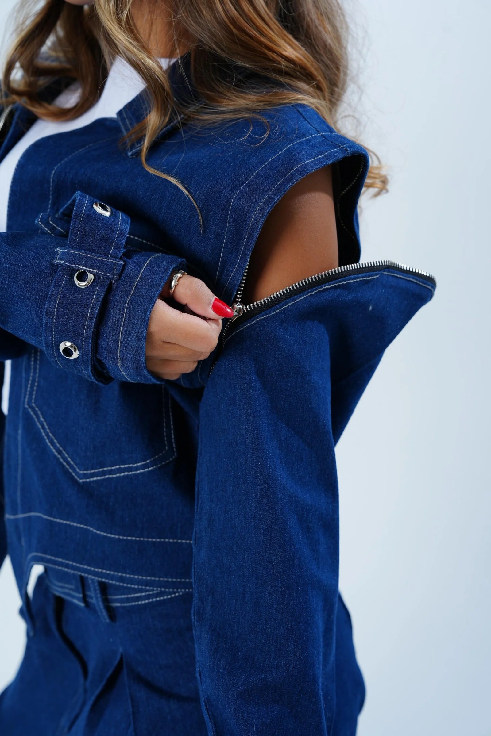 The zipper denim jacket — view 8