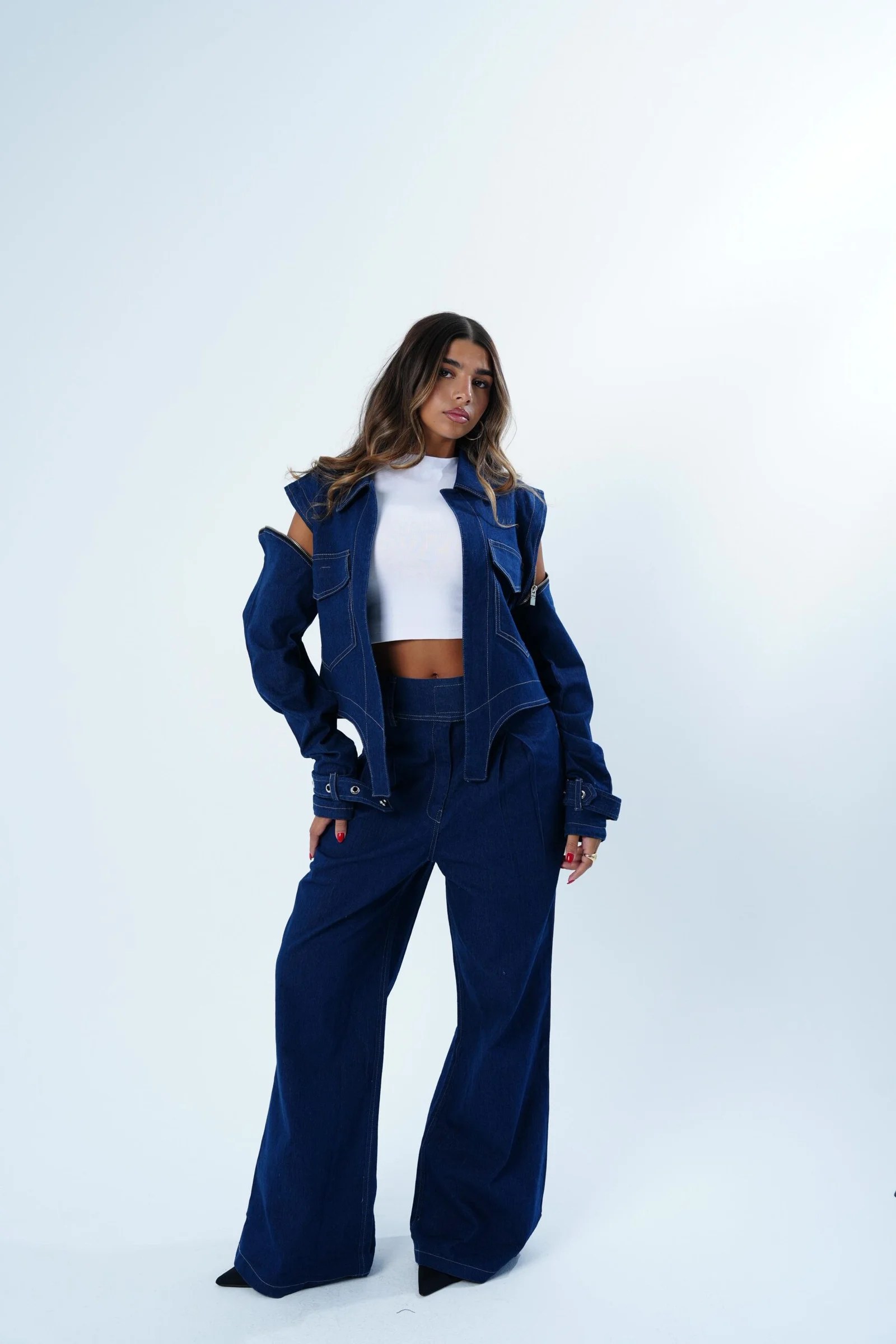 The zipper denim jacket — view 11