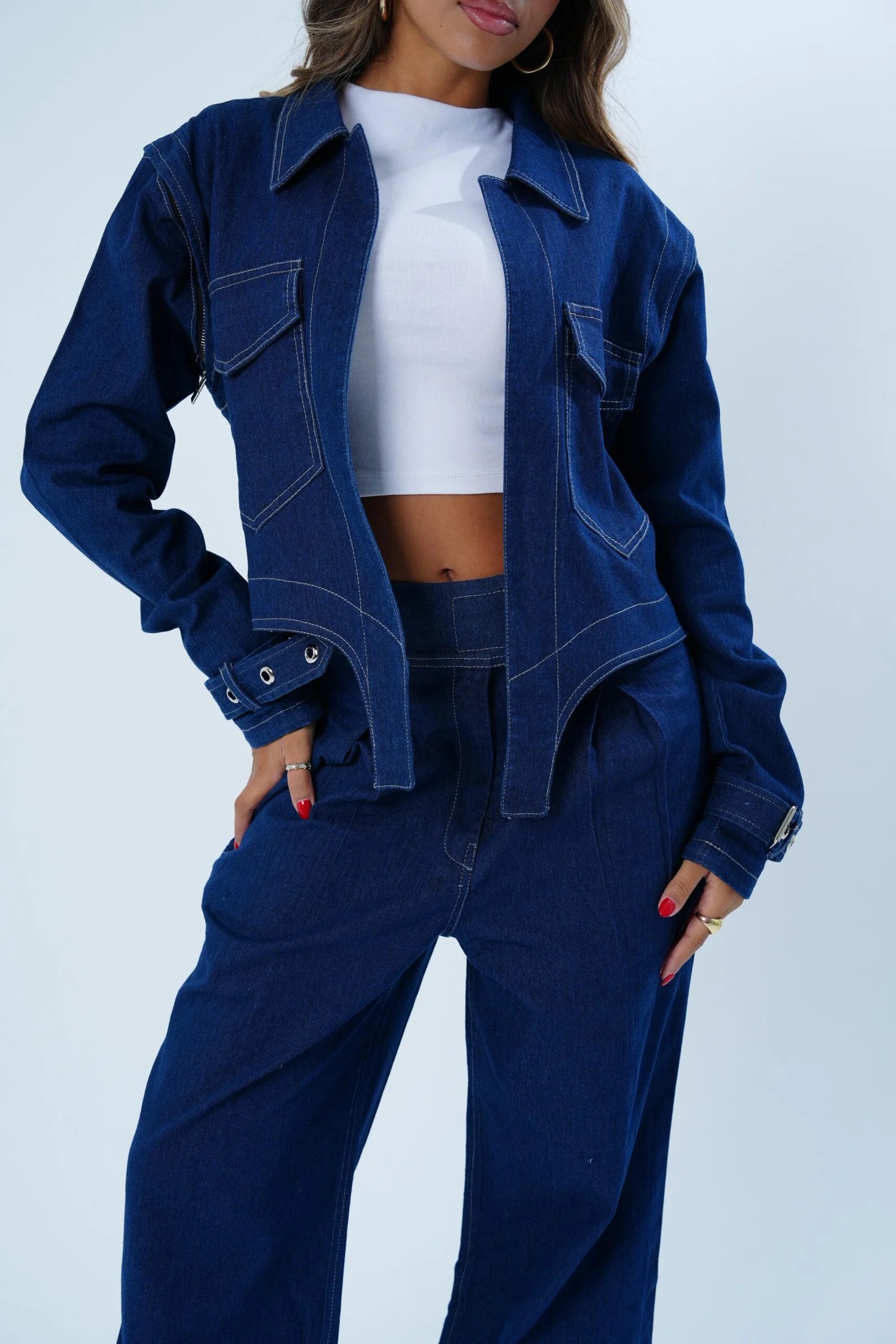 The zipper denim jacket — view 6