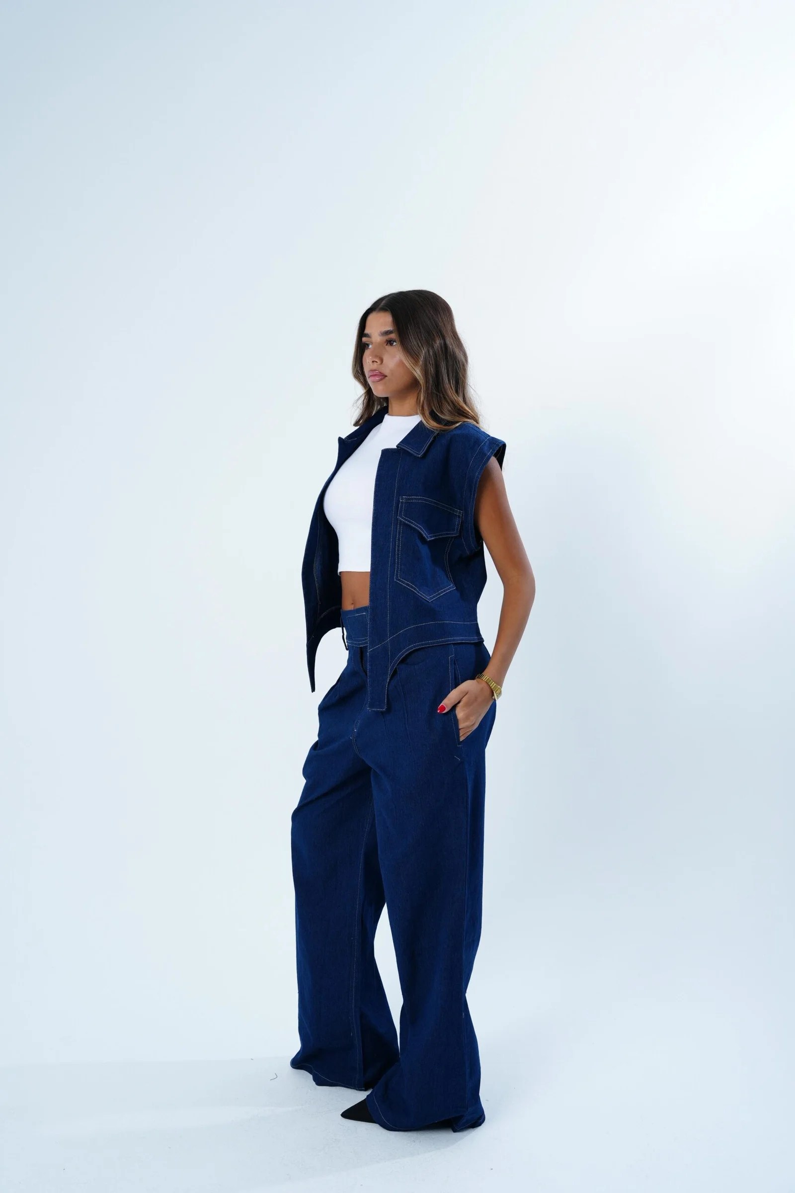 The zipper denim jacket — view 3