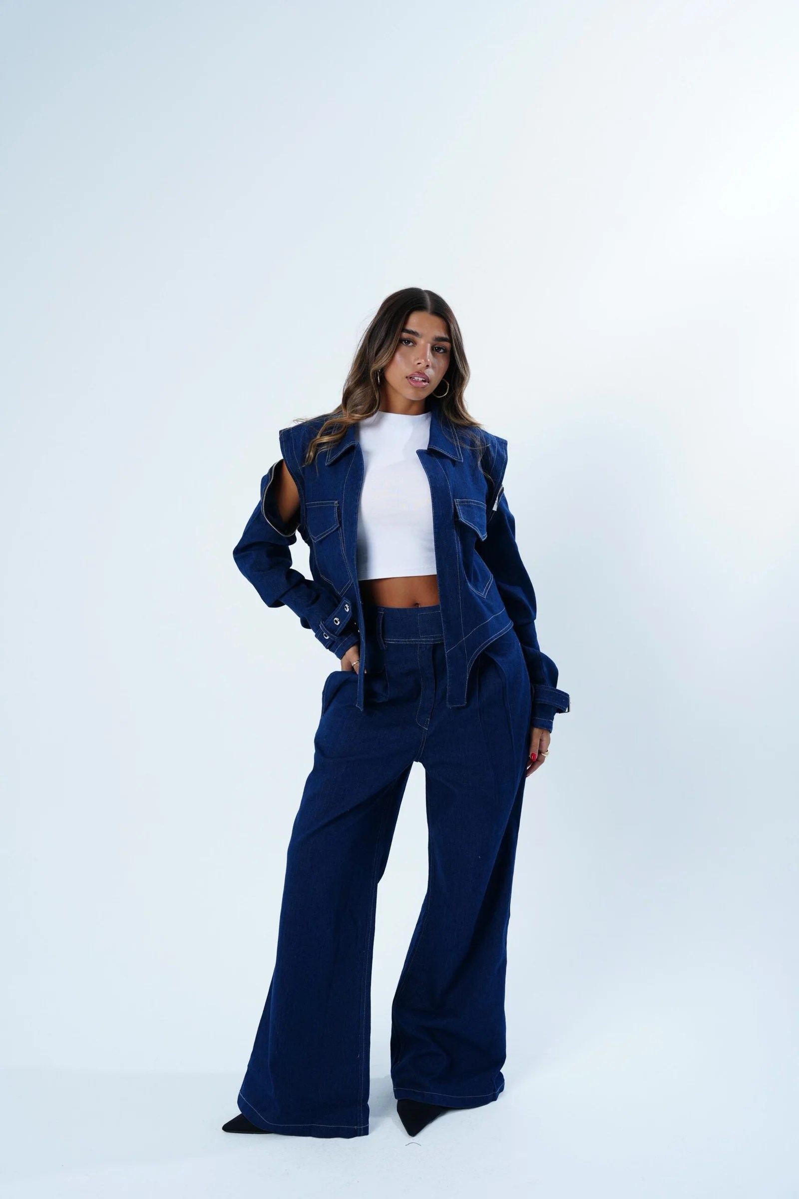 The zipper denim jacket — view 12