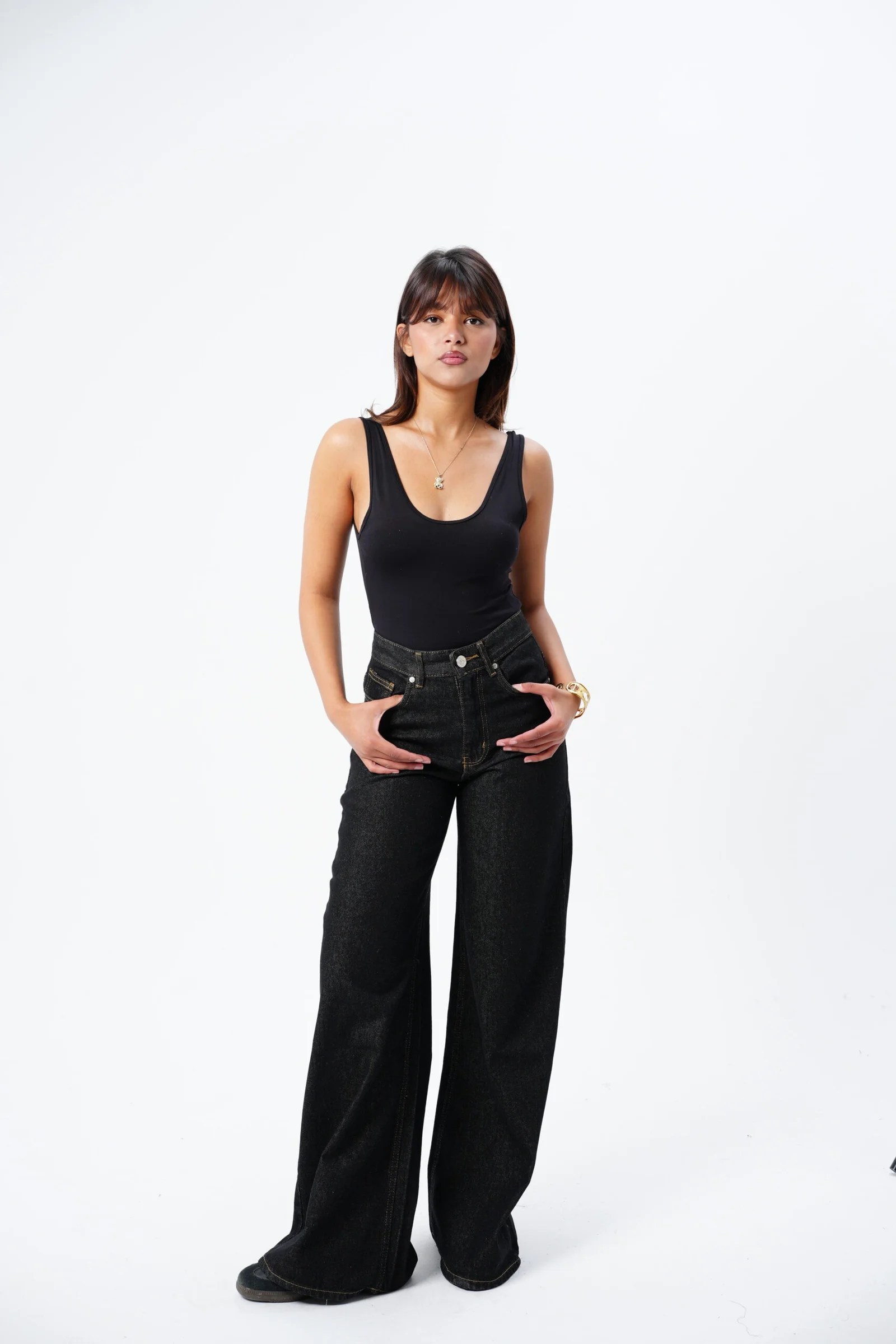 Black raw denim