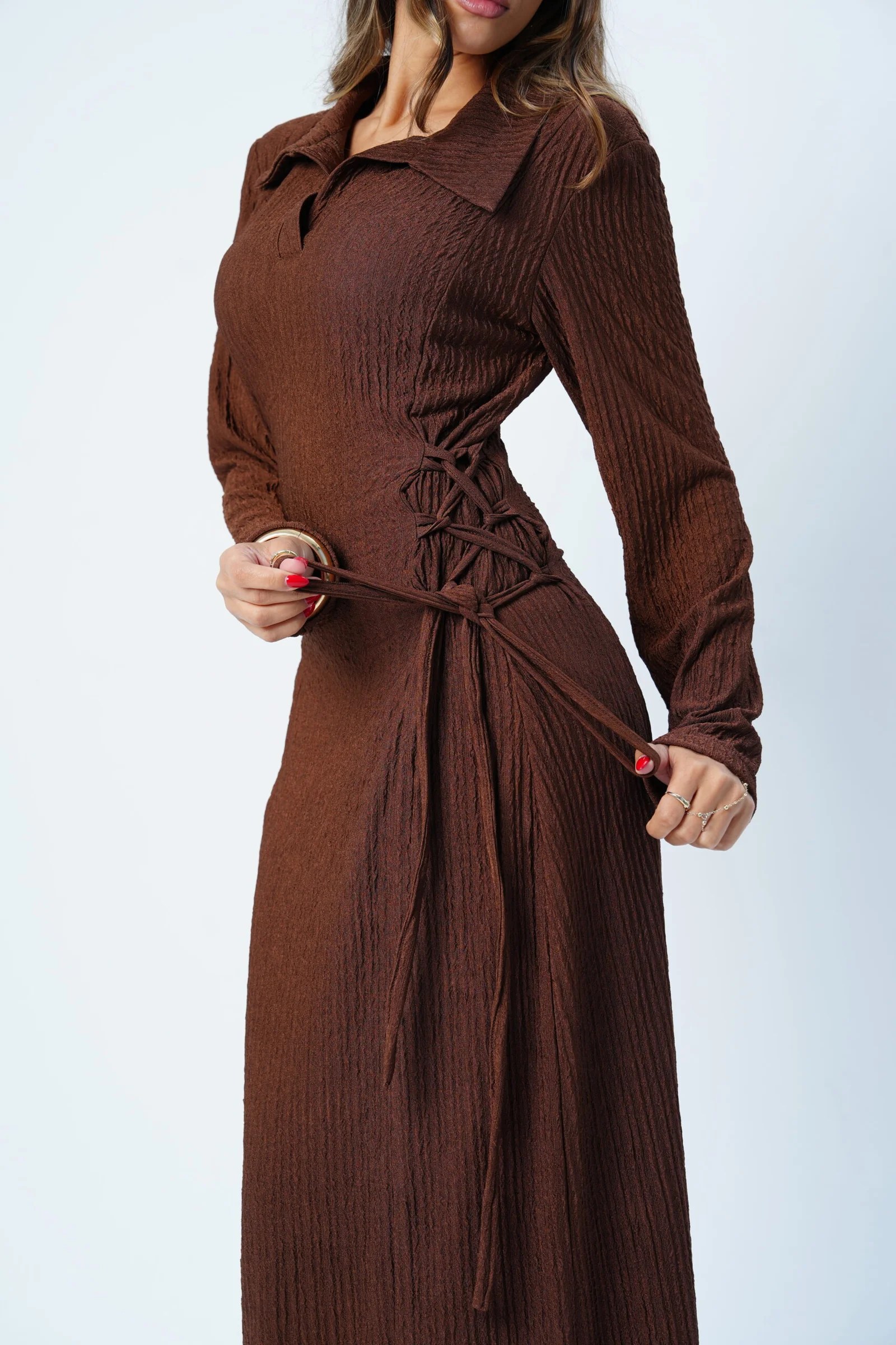 Side Corset Dress Long sleeves — view 14
