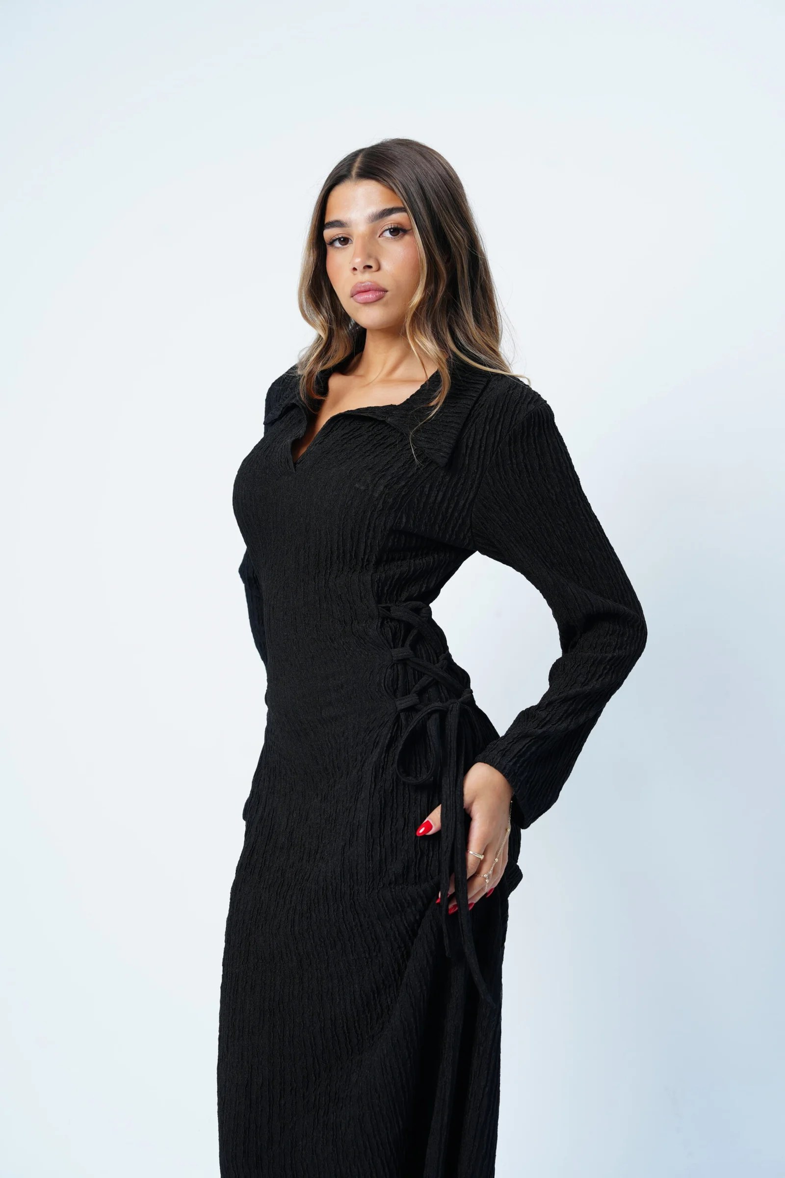 Side Corset Dress Long sleeves