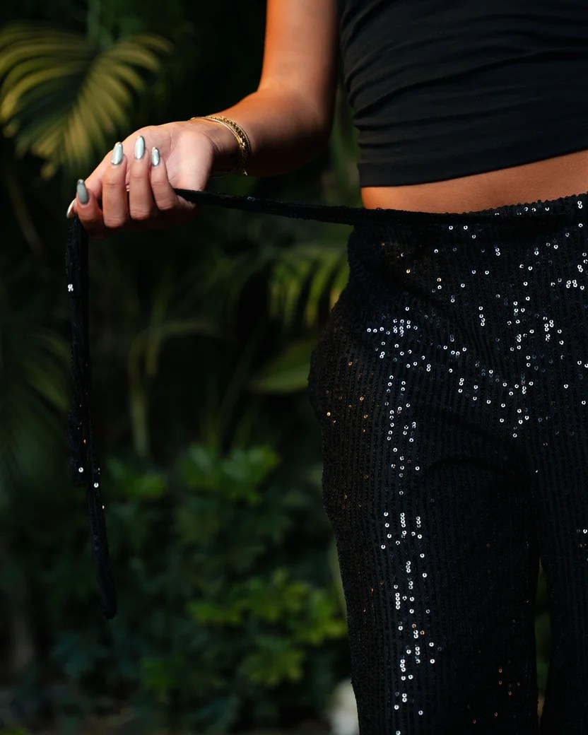 Black sparkle pants — view 9
