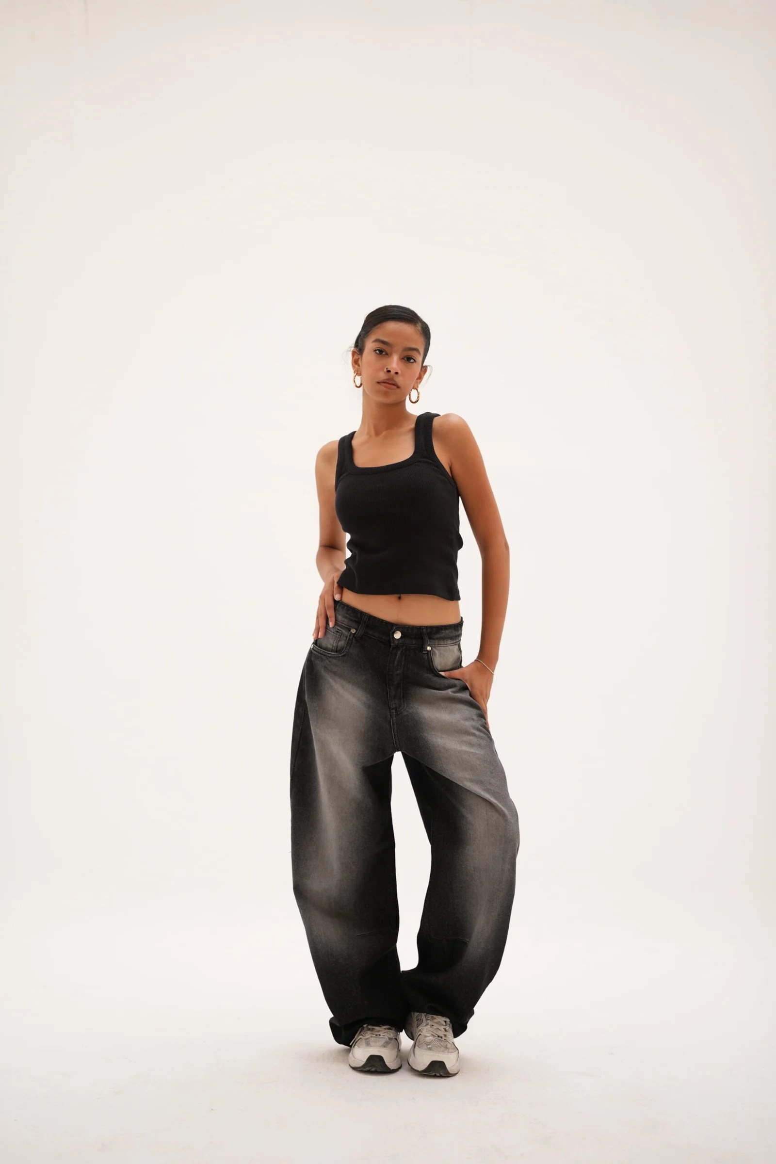 Black 90’s washed denim — view 4