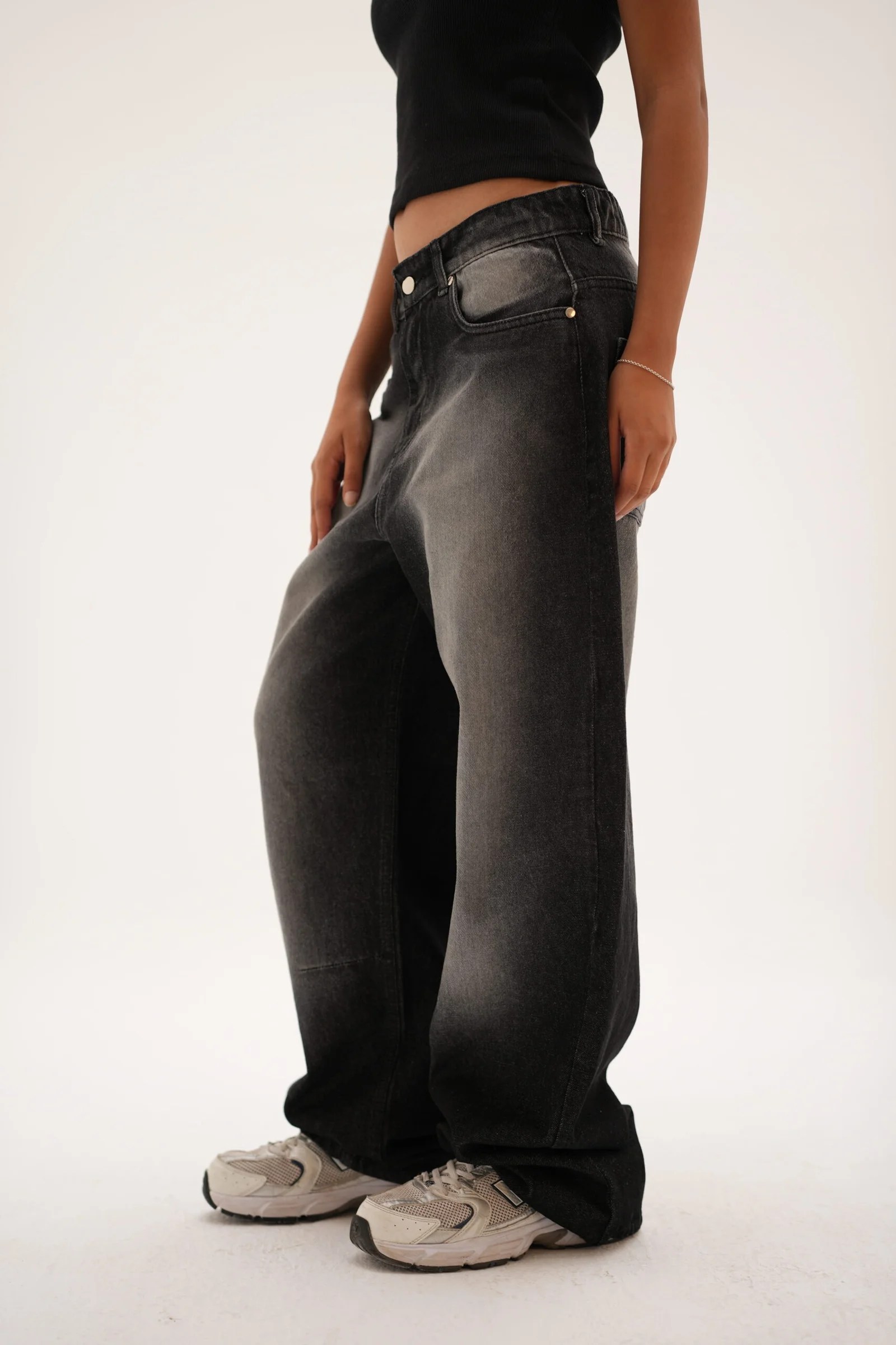 Black 90’s washed denim — view 3