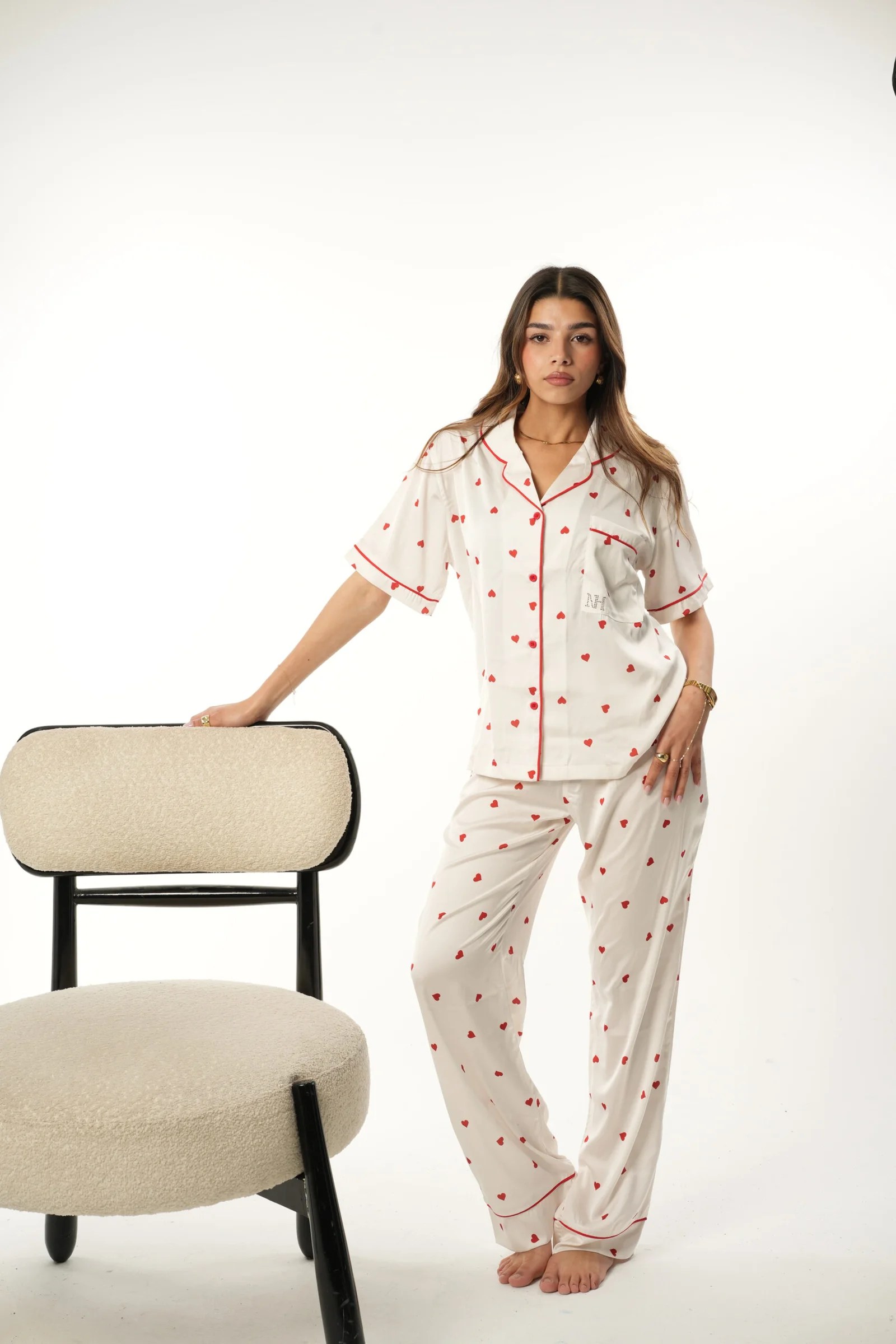 White Mini hearts pyjama — view 4