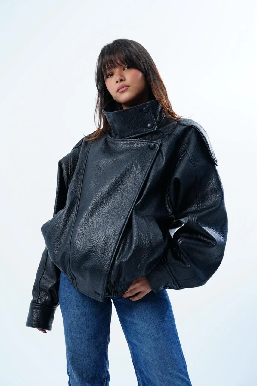 THE LEATHER HIGH NECK JACKET — view 9