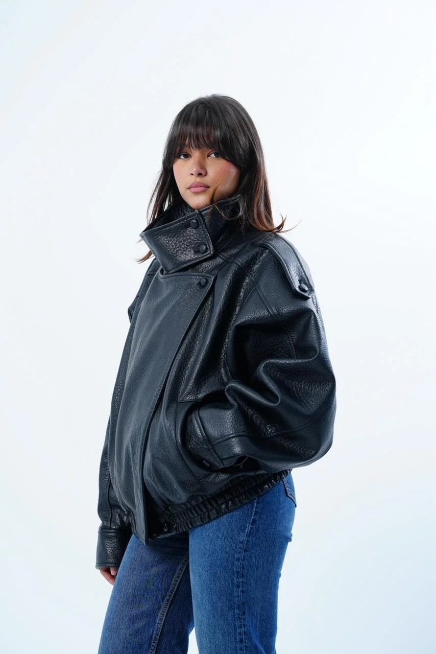 THE LEATHER HIGH NECK JACKET — view 8