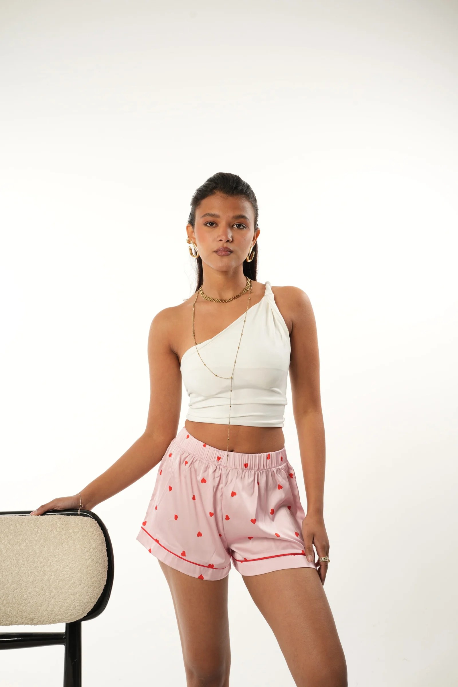 Pink Mini hearts Short