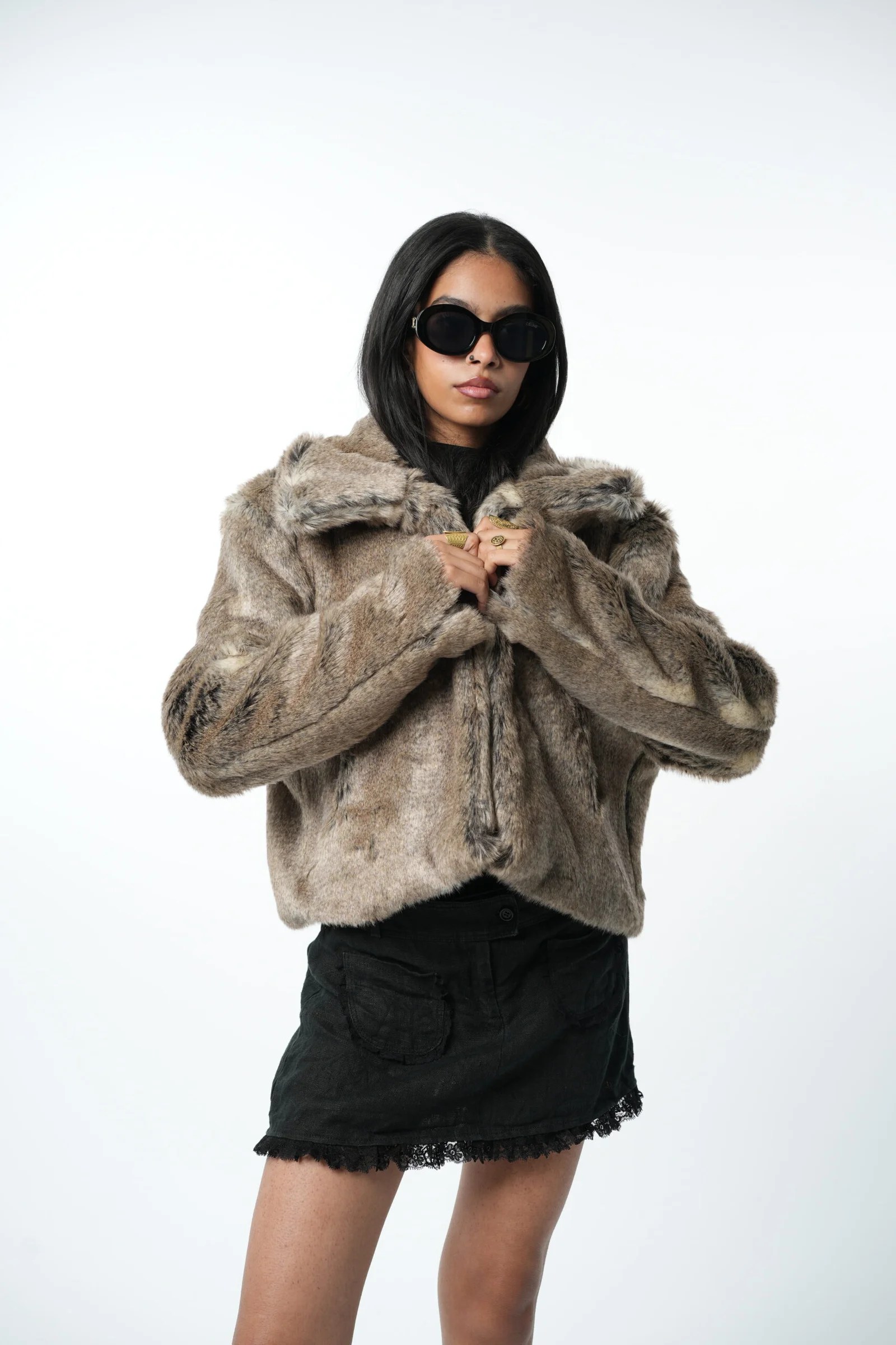 faux fur jacket — view 3