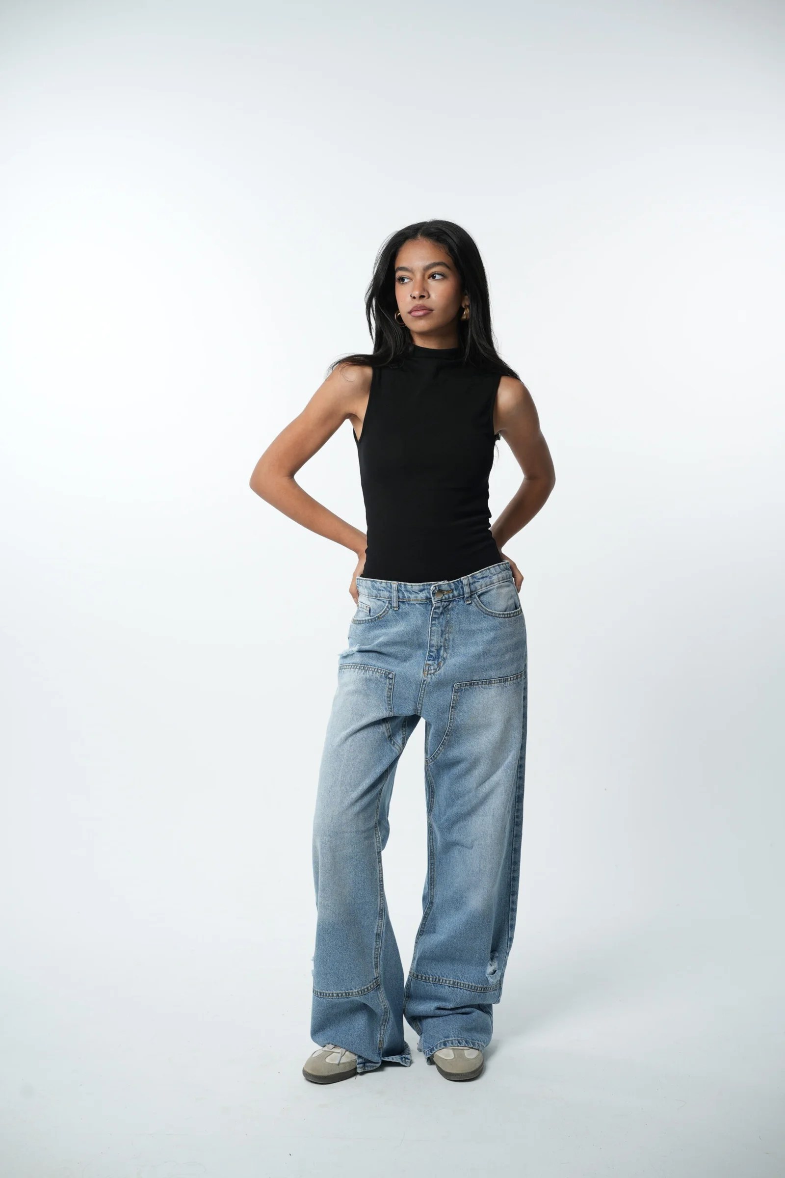 Blue cutout Denim