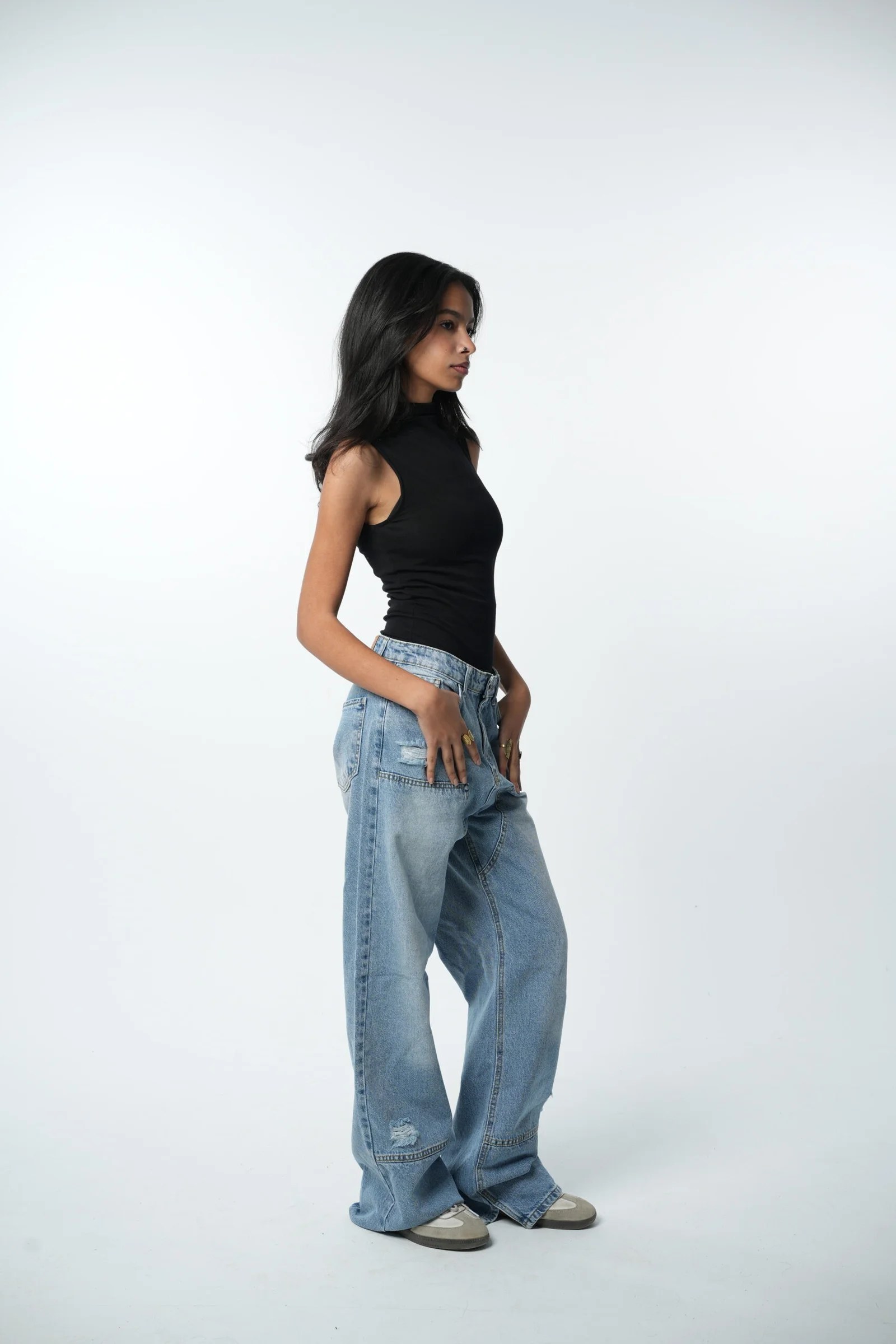 Blue cutout Denim — view 3