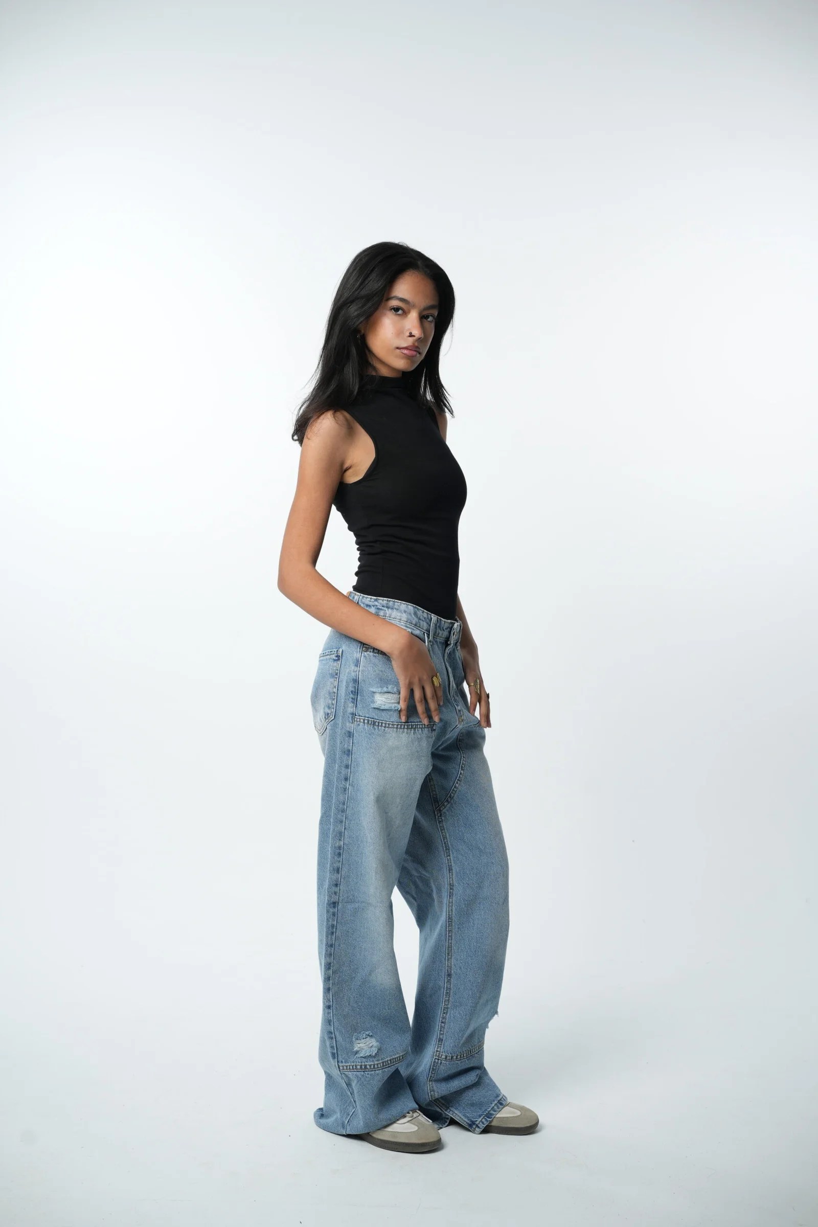 Blue cutout Denim — view 4