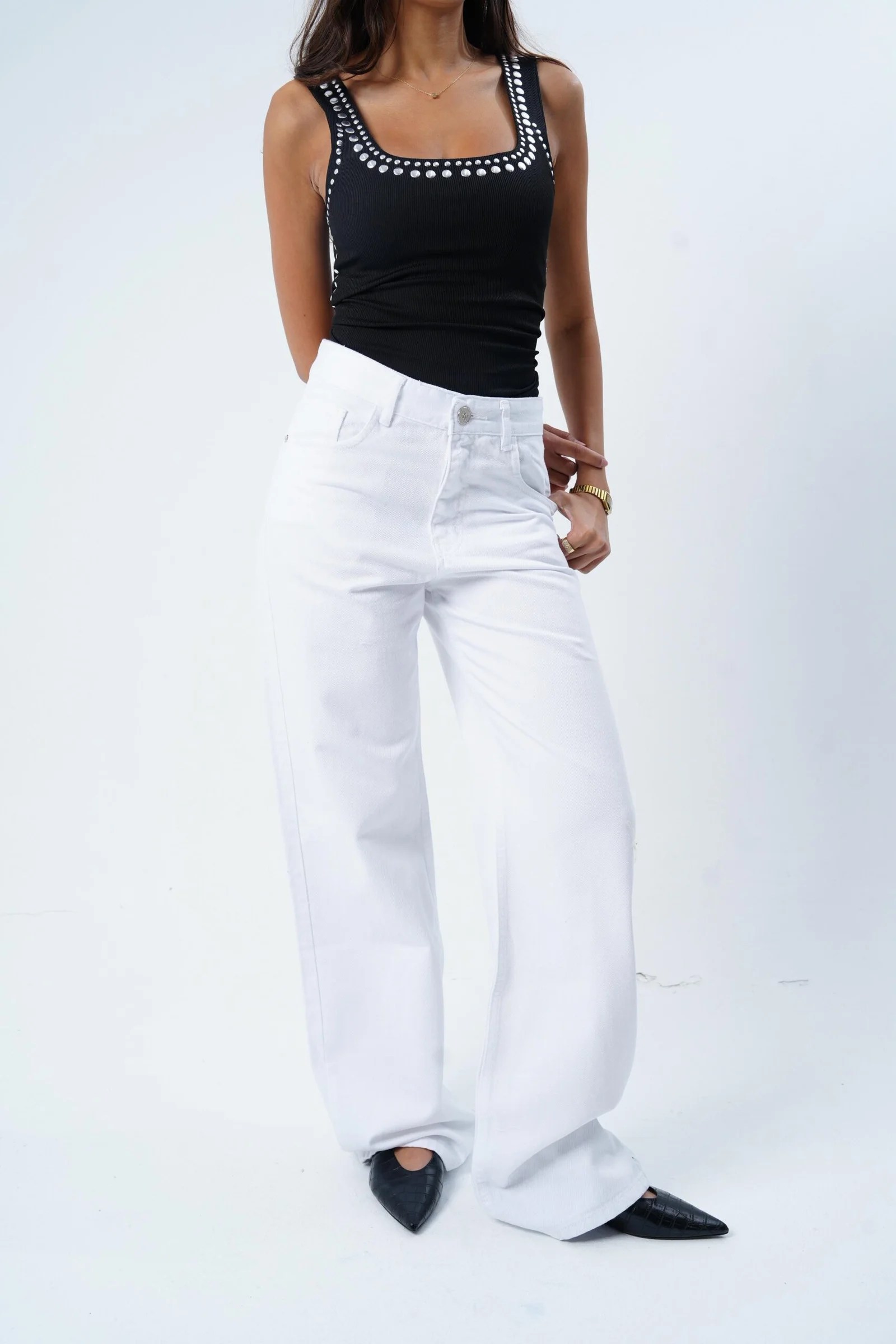 THE WHITE WIDE LEG DENIM