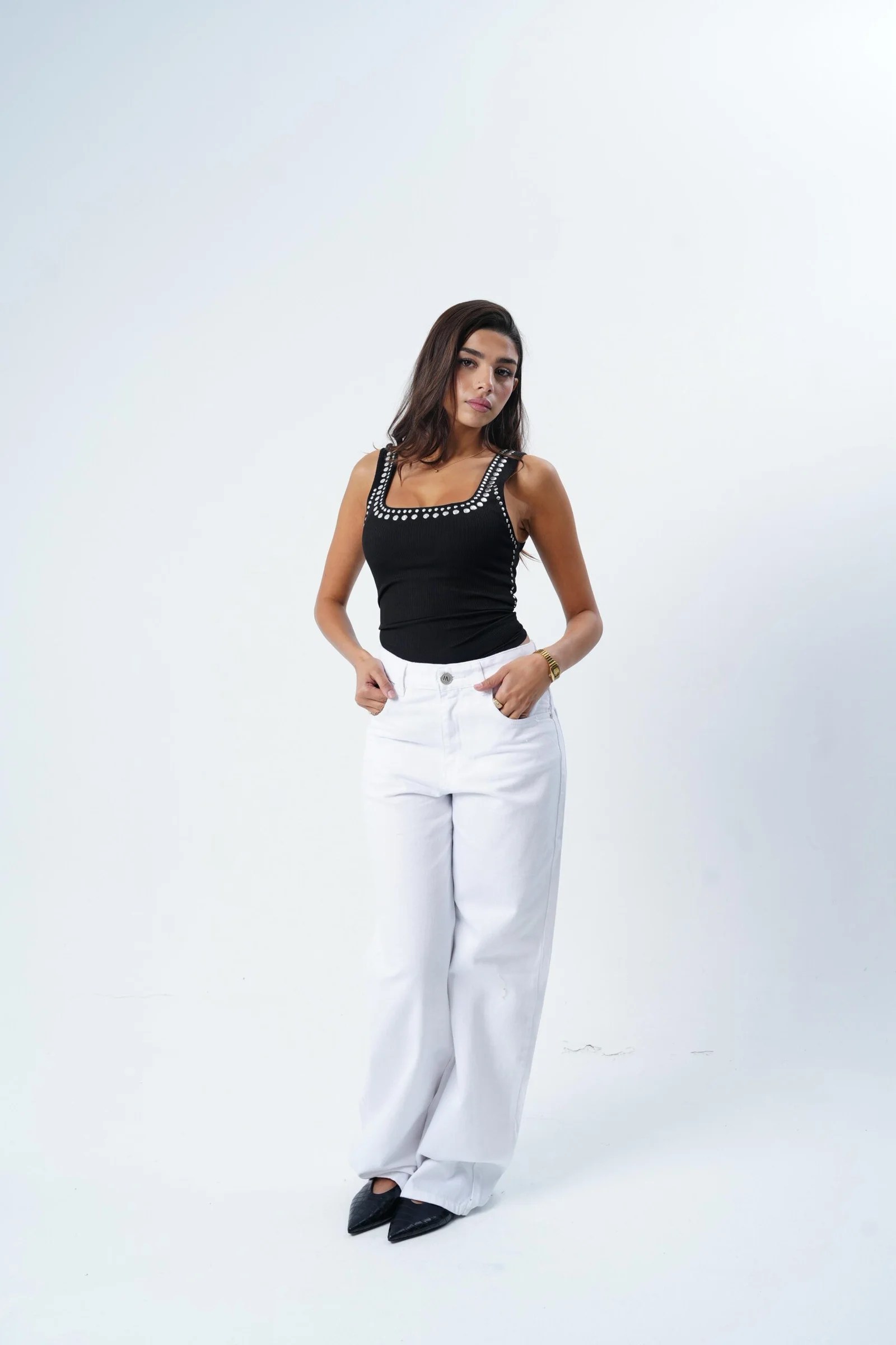 THE WHITE WIDE LEG DENIM — view 3