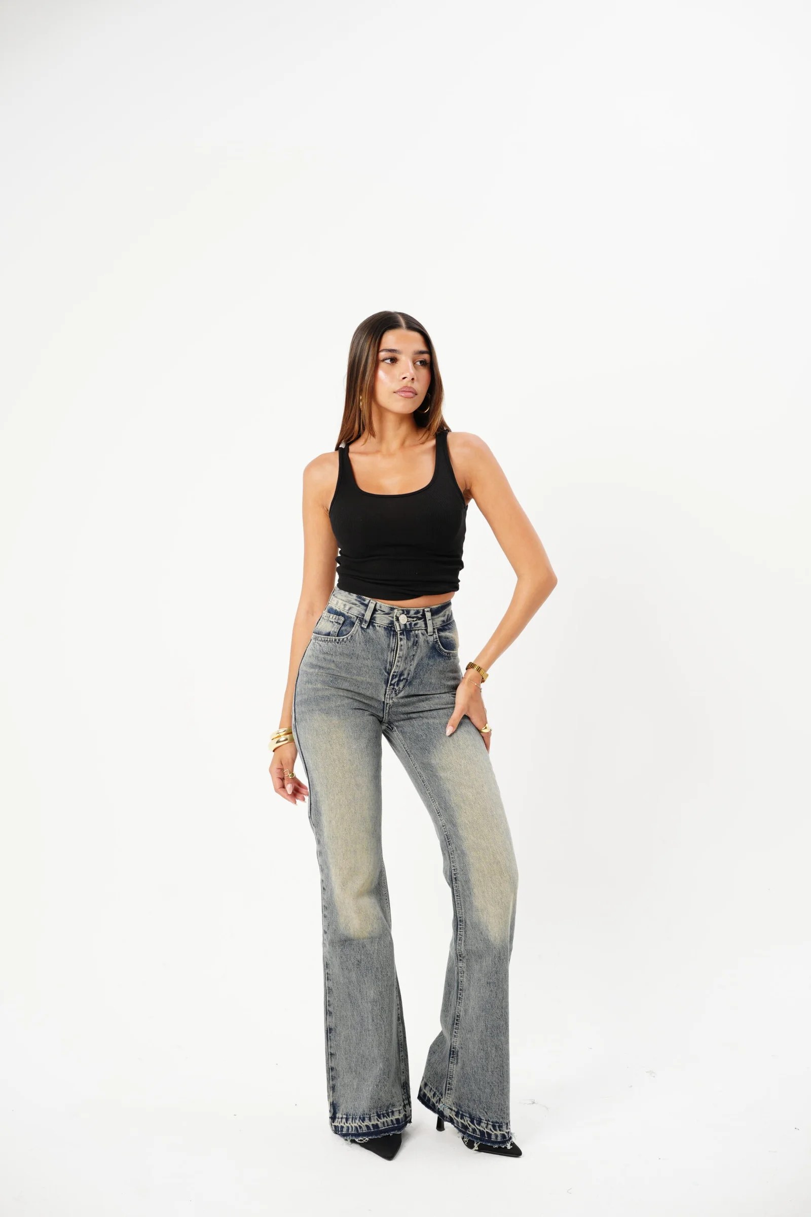 Dirty Straight Flare denim