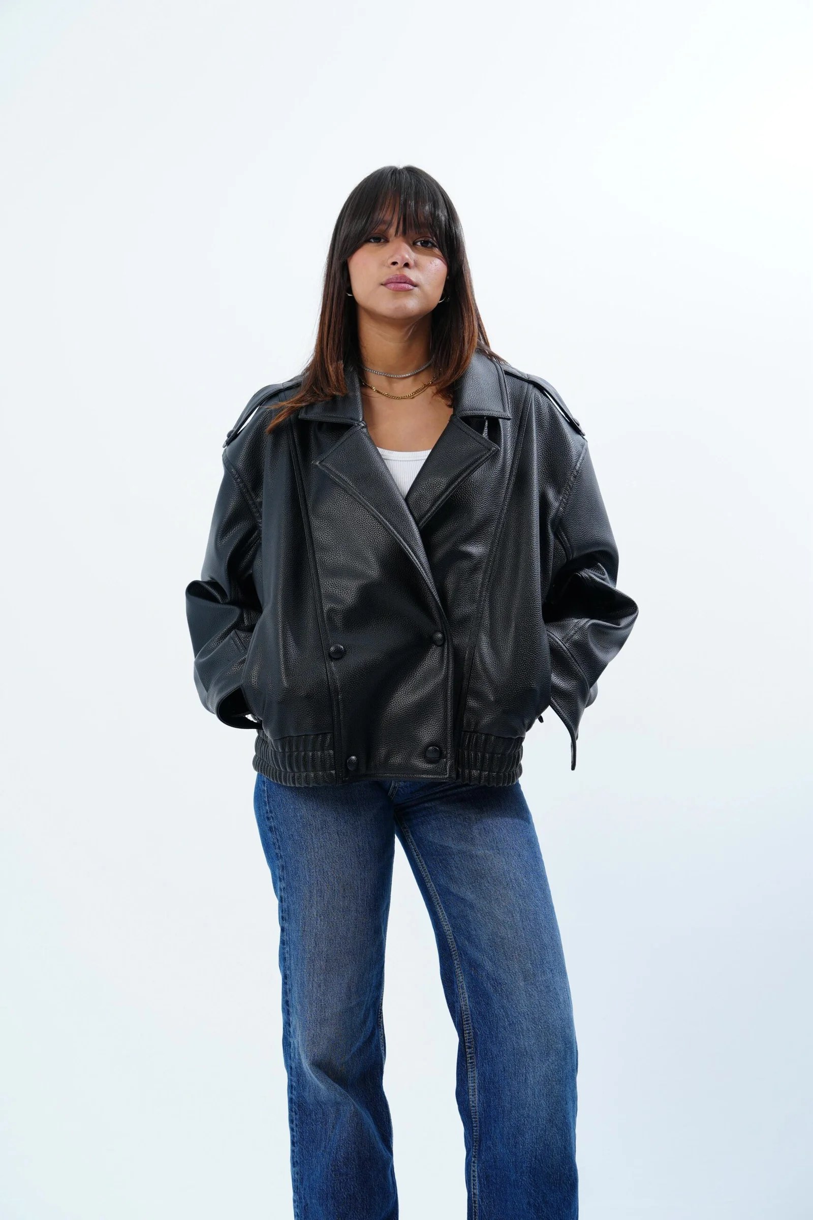 BASIC LEATHER JACKET — view 5