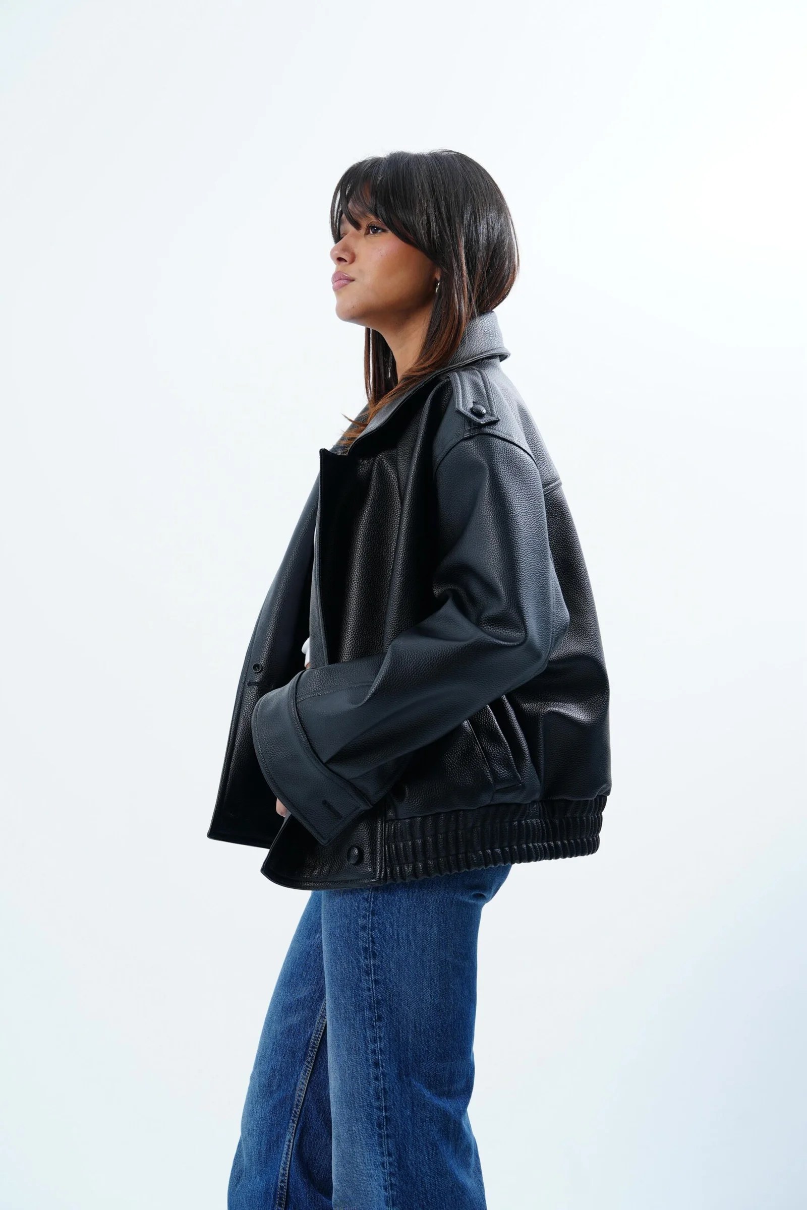 BASIC LEATHER JACKET — view 4