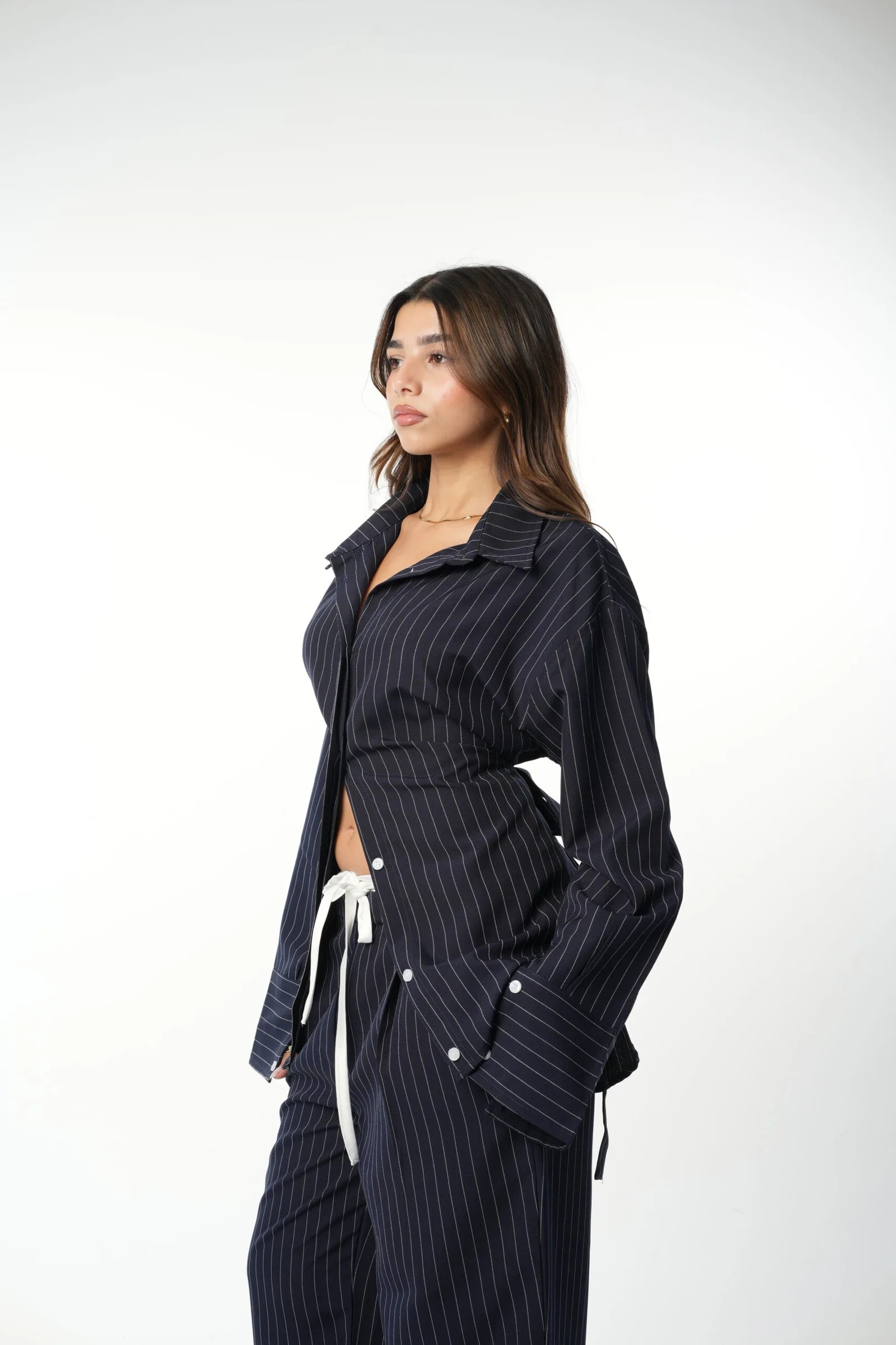 Stripped waisted chemise — view 9