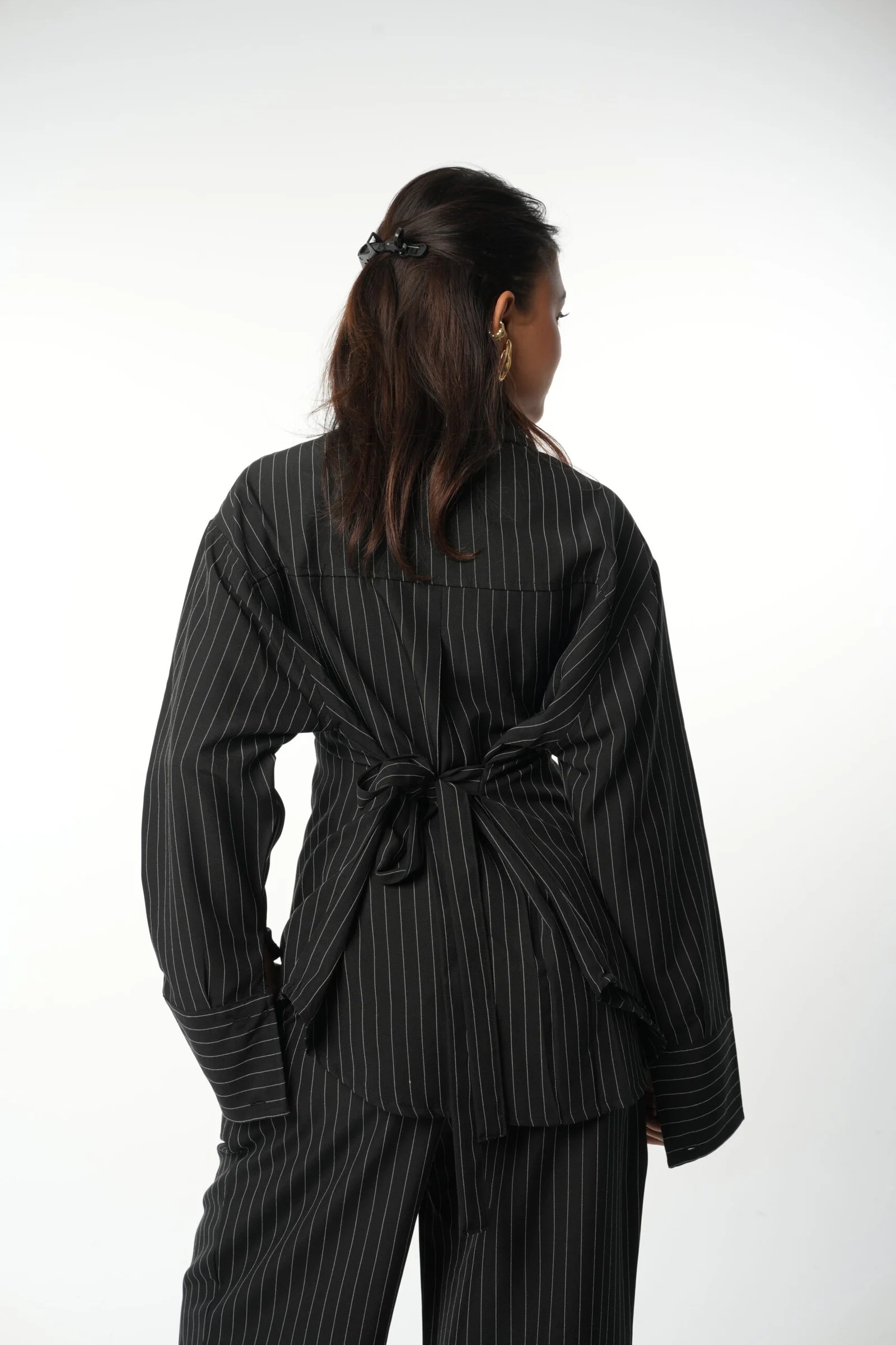 Stripped waisted chemise — view 3