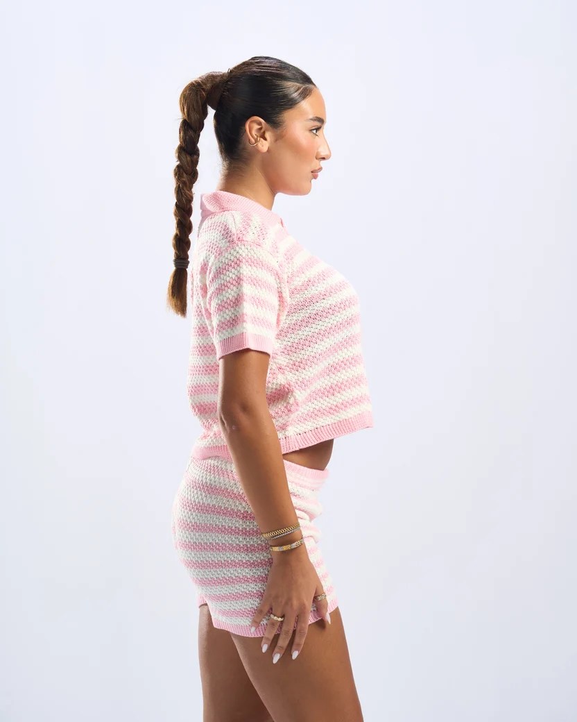 pink x white beach set — view 3