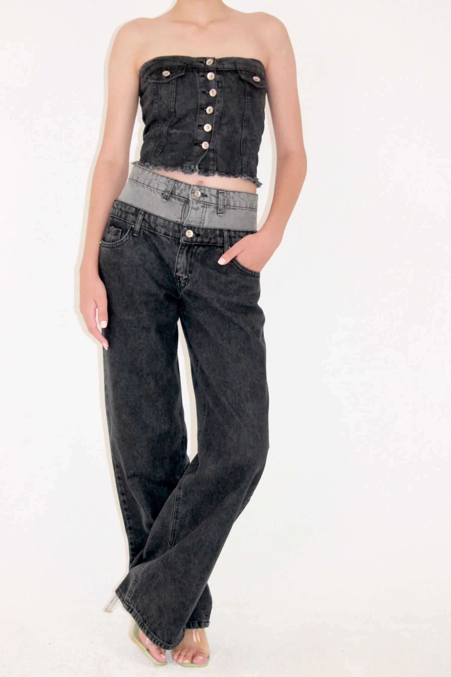 Denim Top Black — view 3