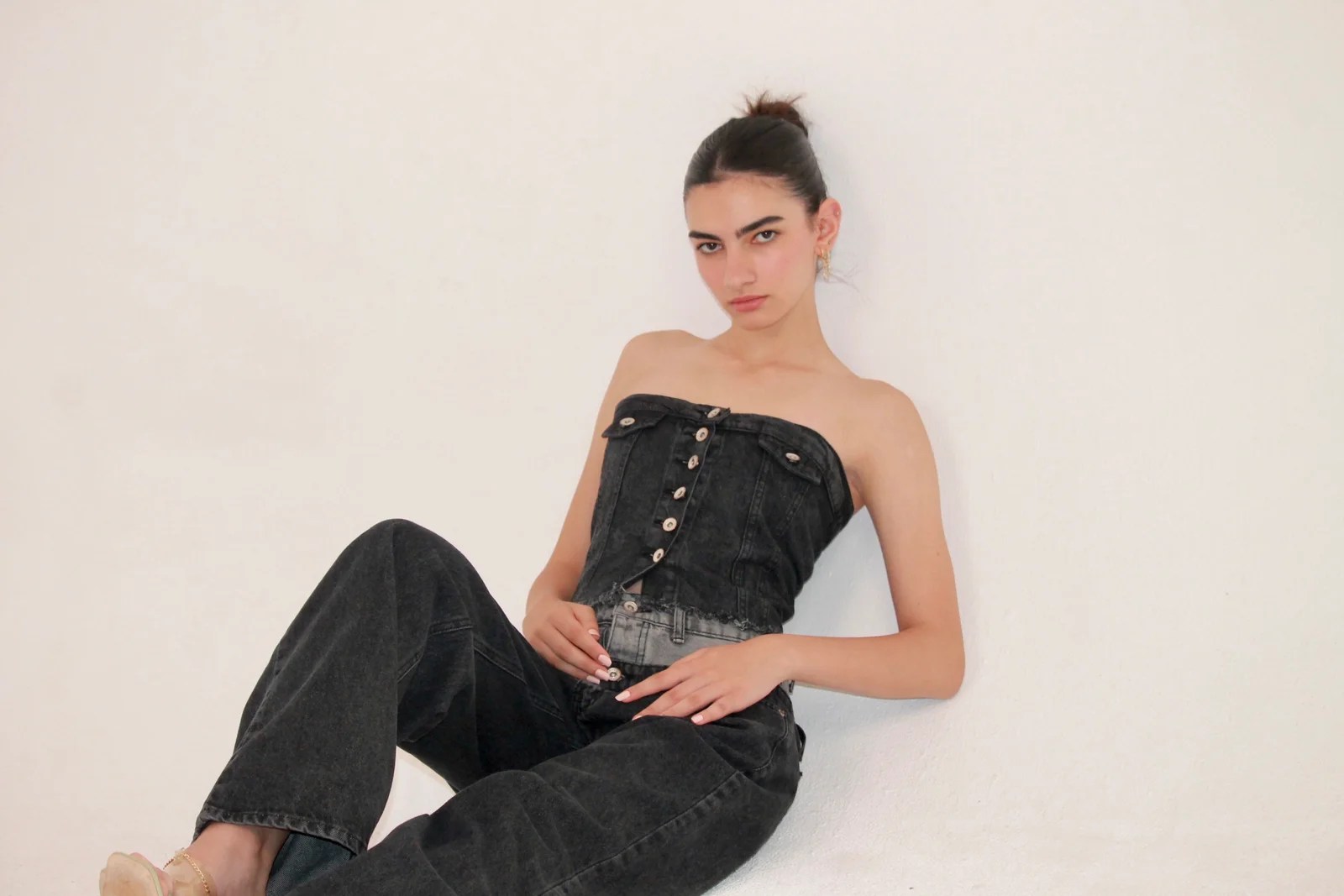 Denim Top Black — view 4