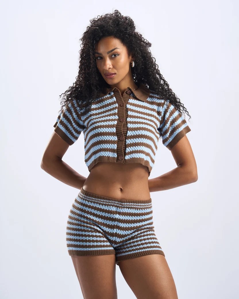Baby Blue x Brown beach set — view 8