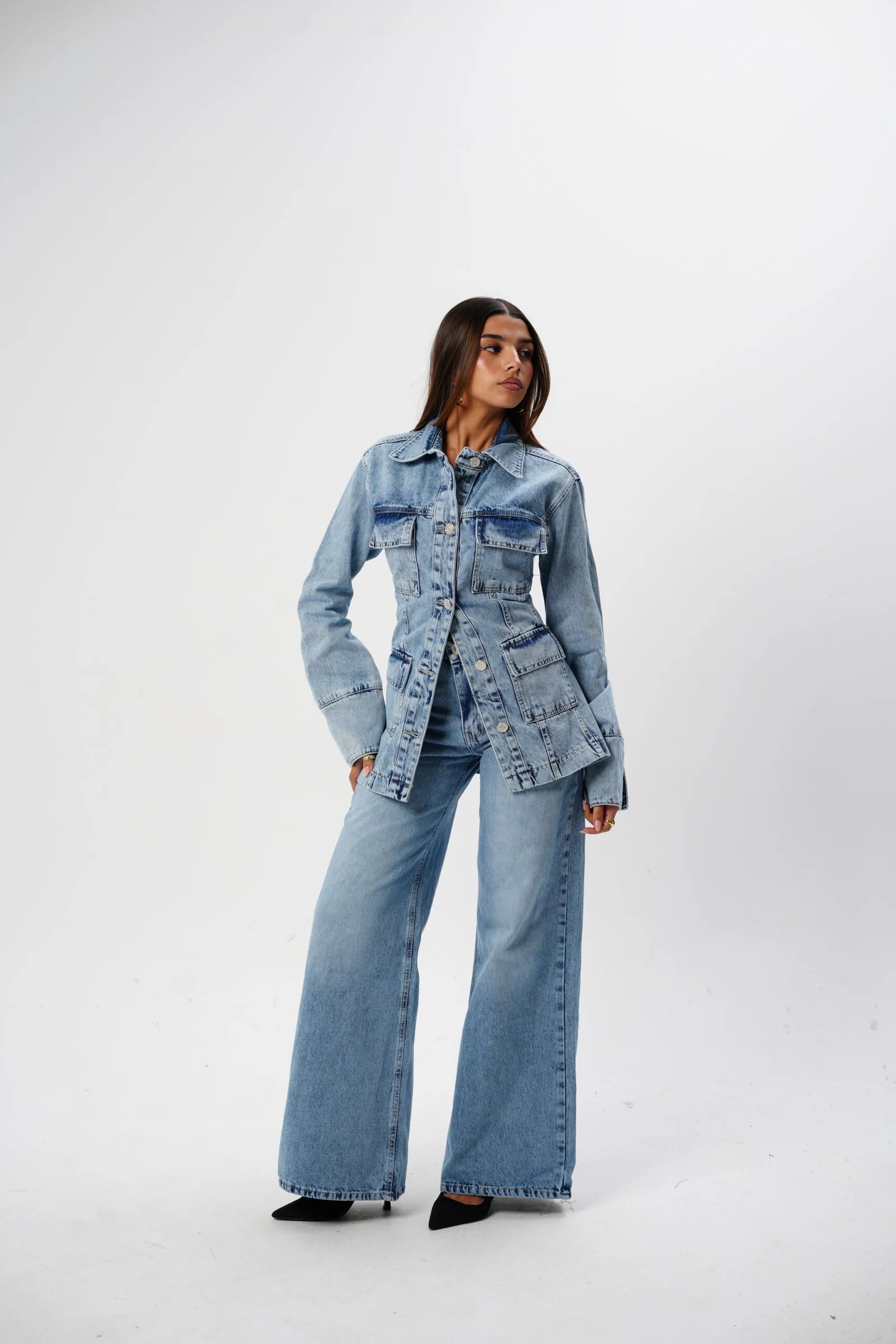 Basic Blue Fitted Jacket — view 3