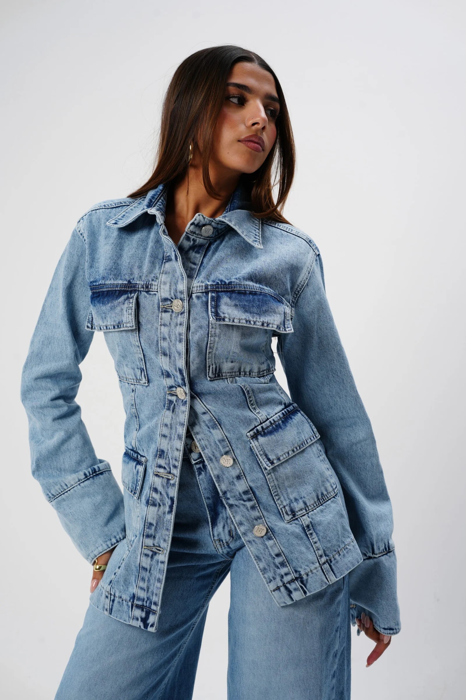 Basic Blue Fitted Jacket