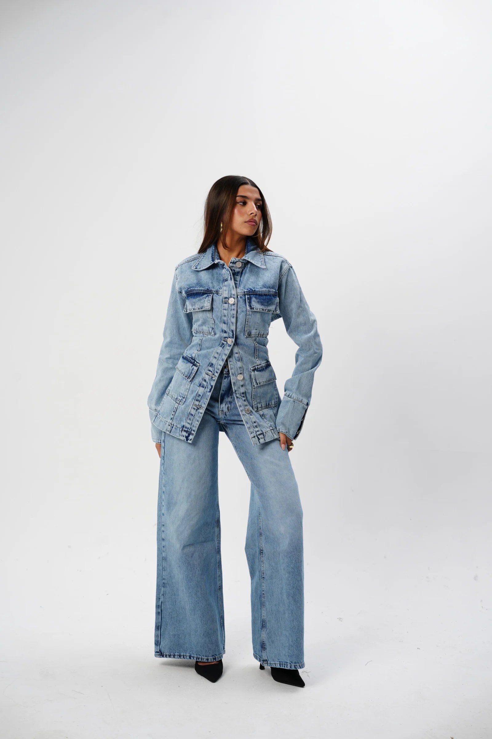 Basic Blue Fitted Jacket — view 5