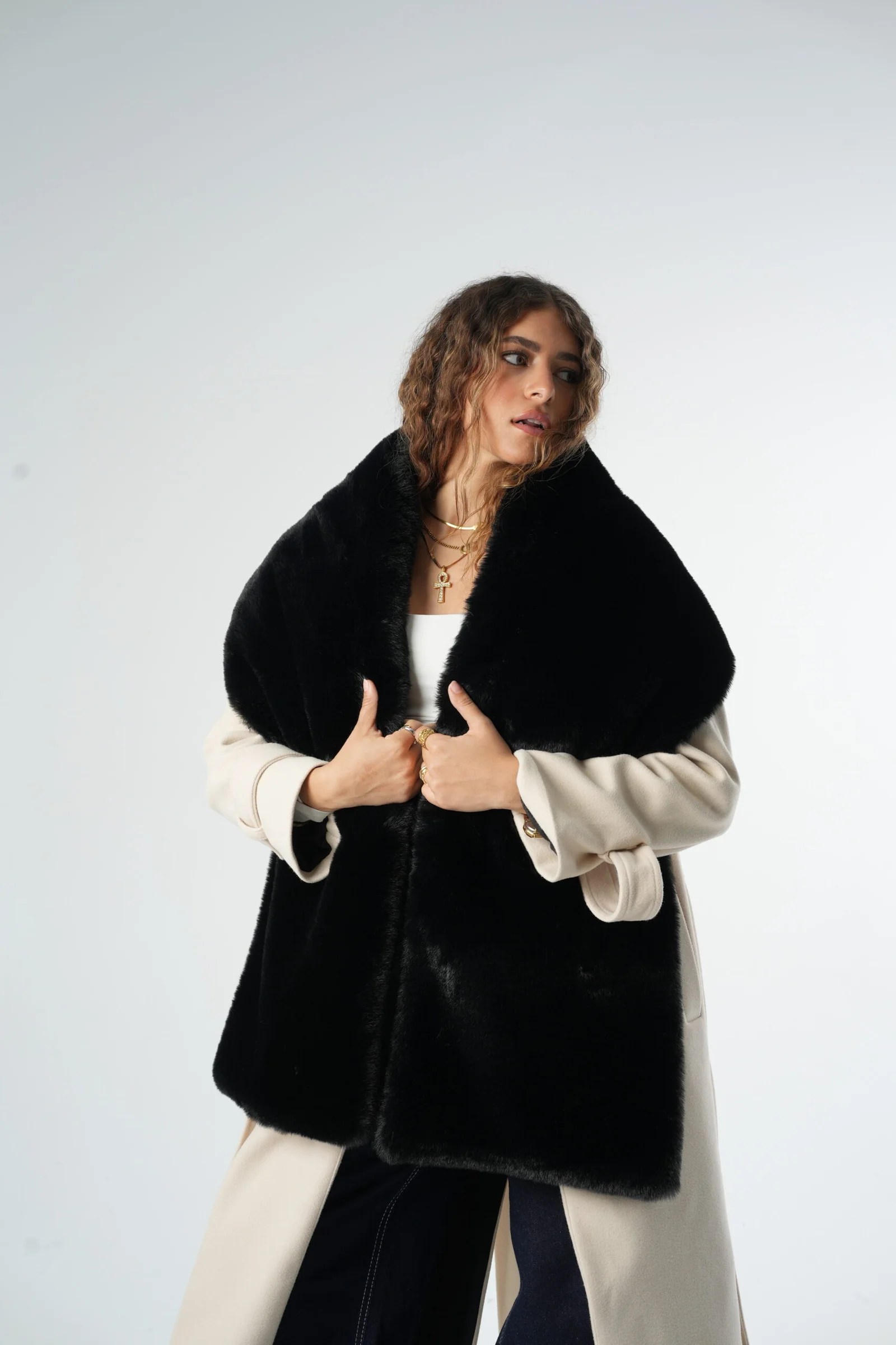Faux Fur Shawl — view 3