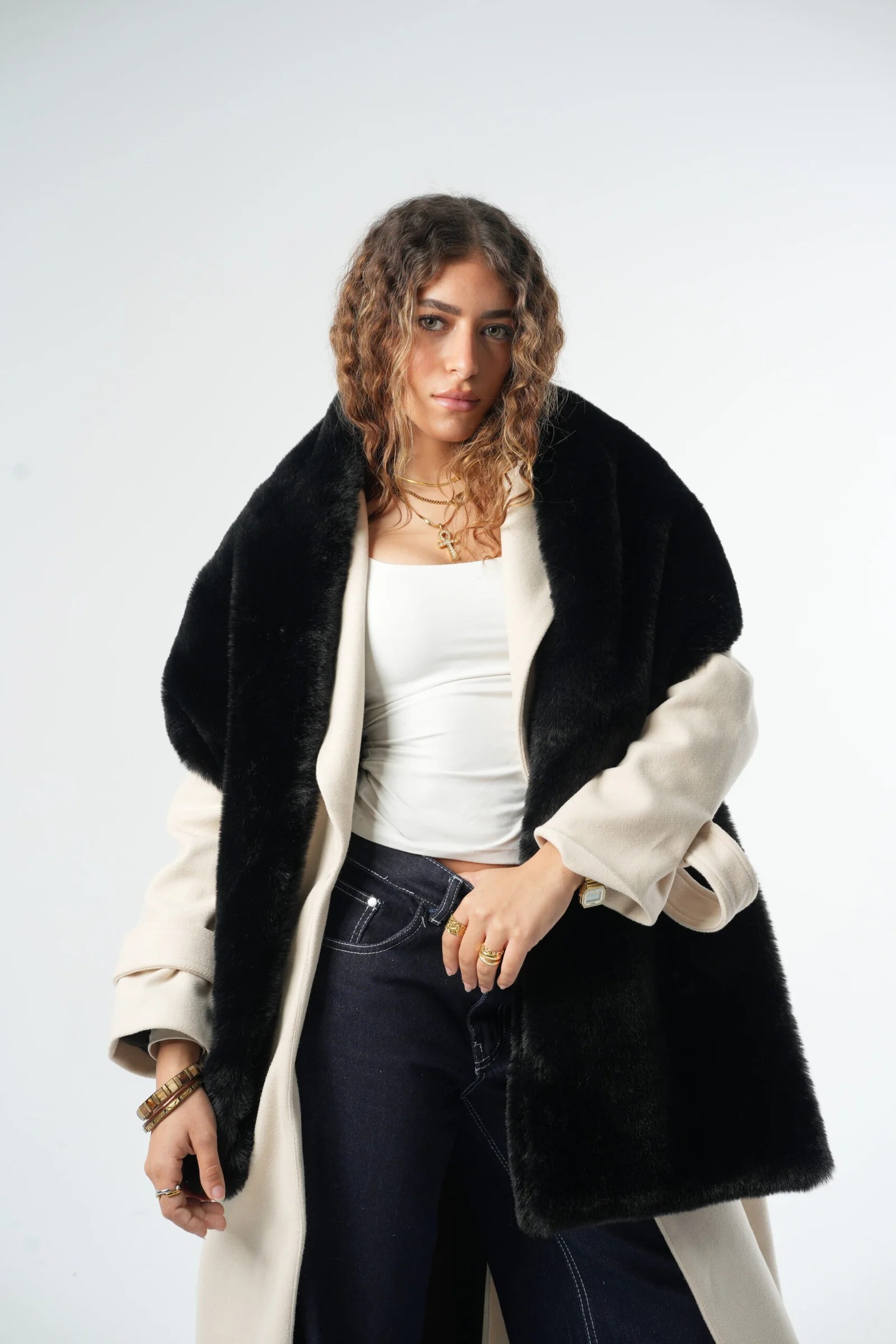 Faux Fur Shawl — view 5
