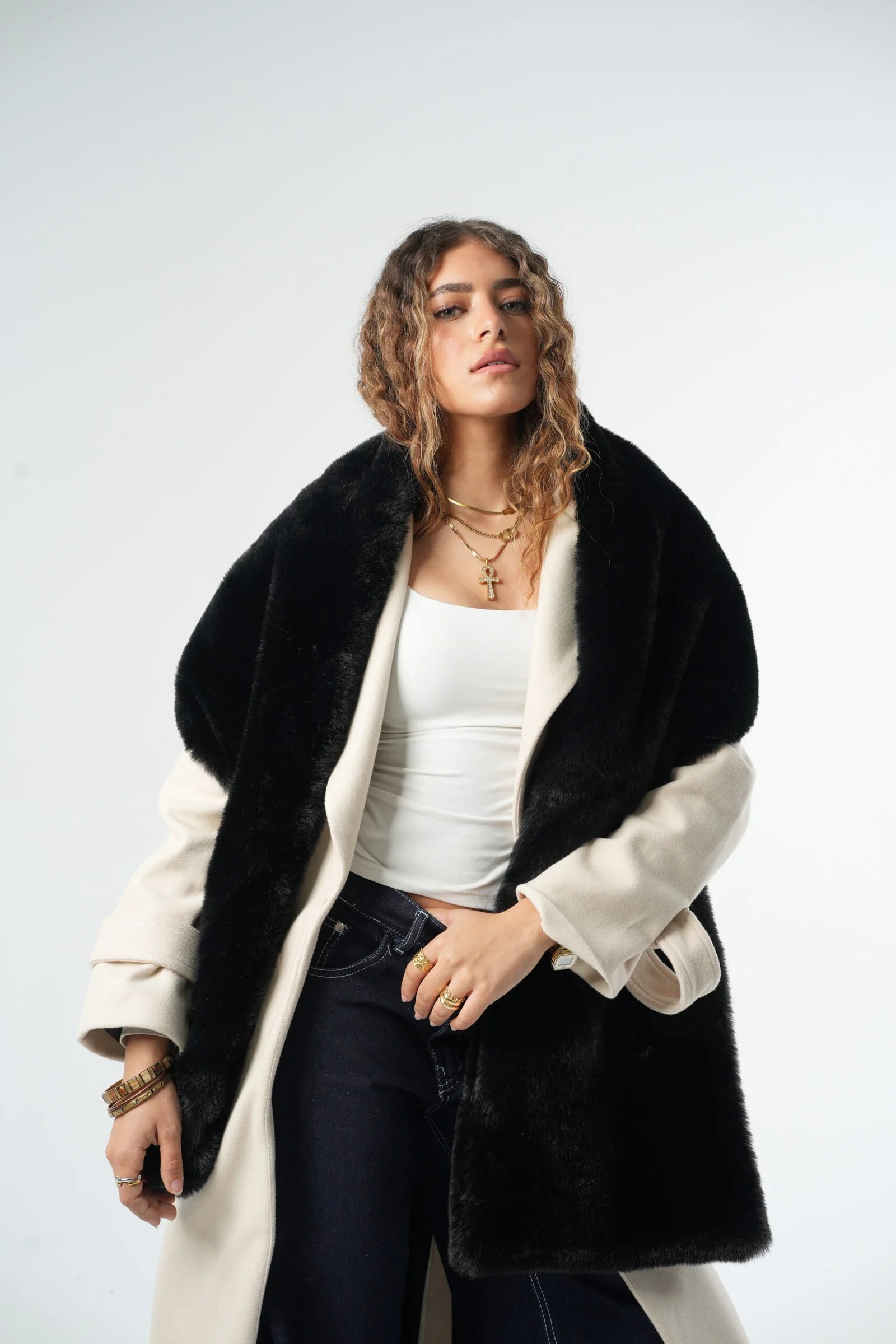 Faux Fur Shawl — view 6