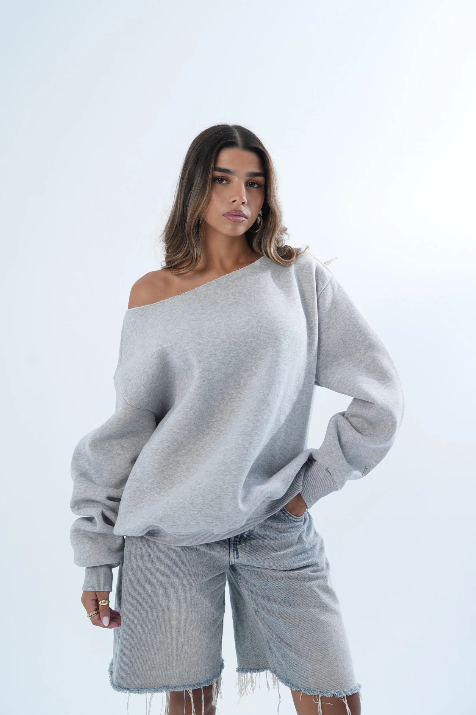 Off Shoulder hoodie