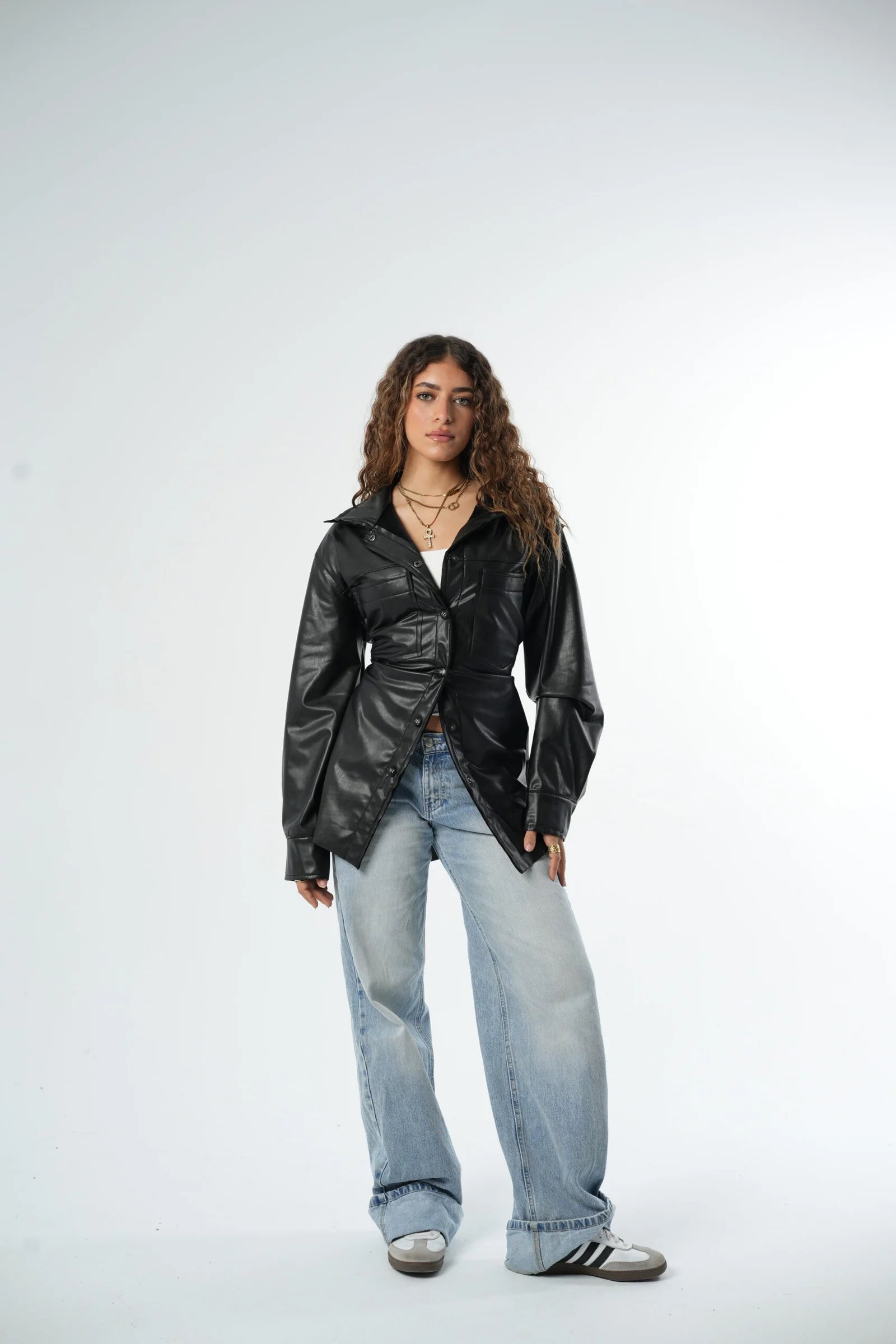 waisted leather chemise — view 11