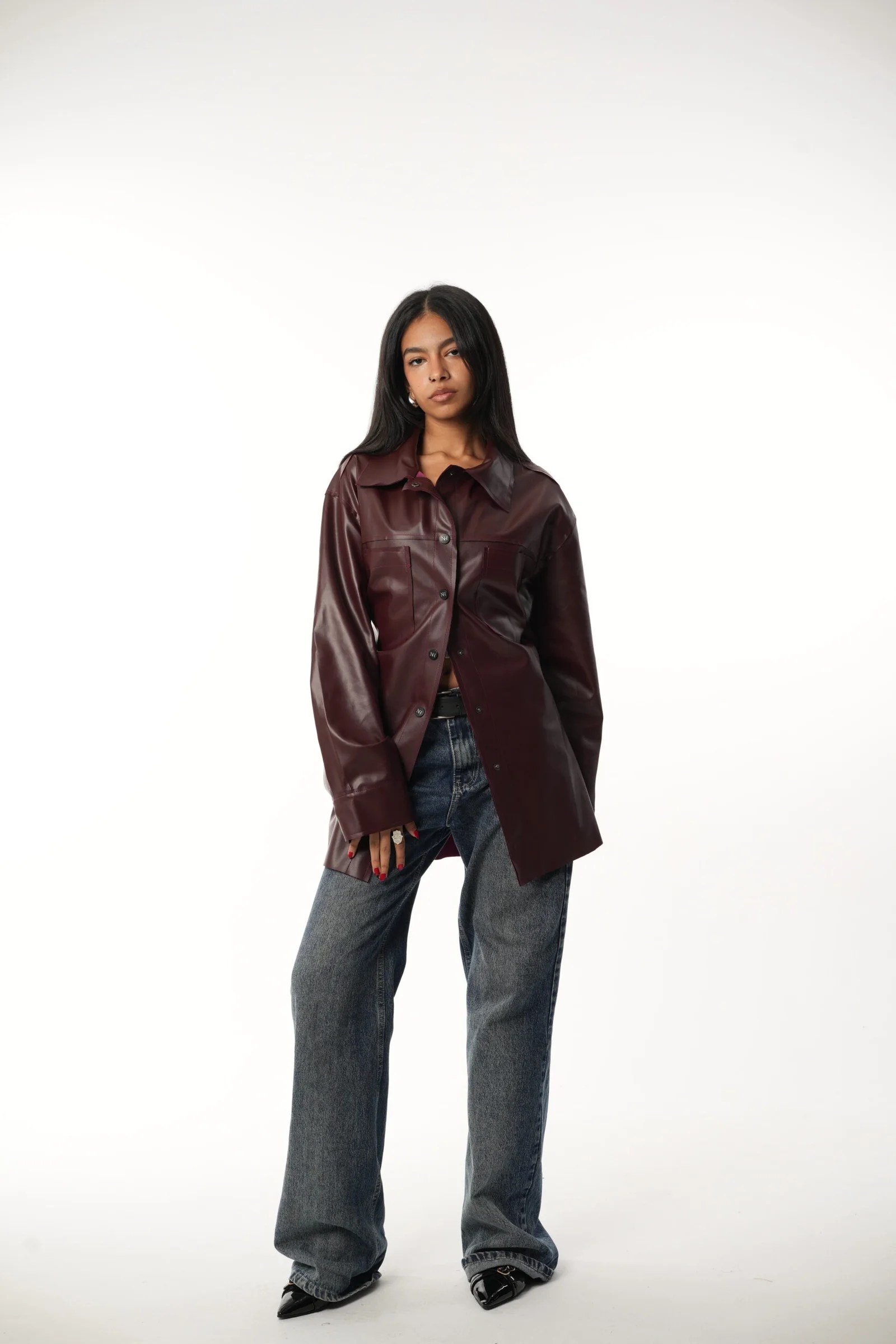 waisted leather chemise — view 15