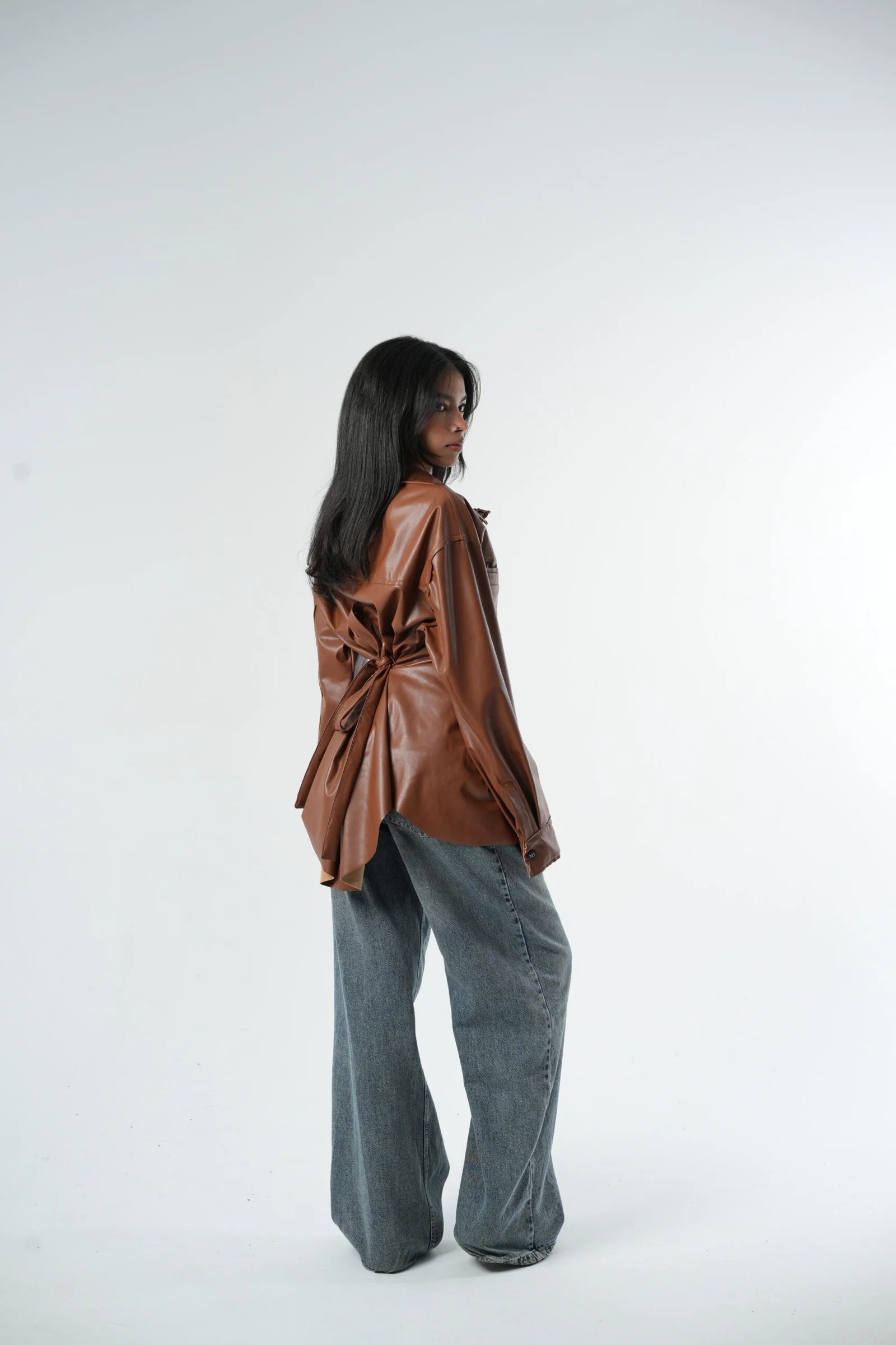 waisted leather chemise — view 5