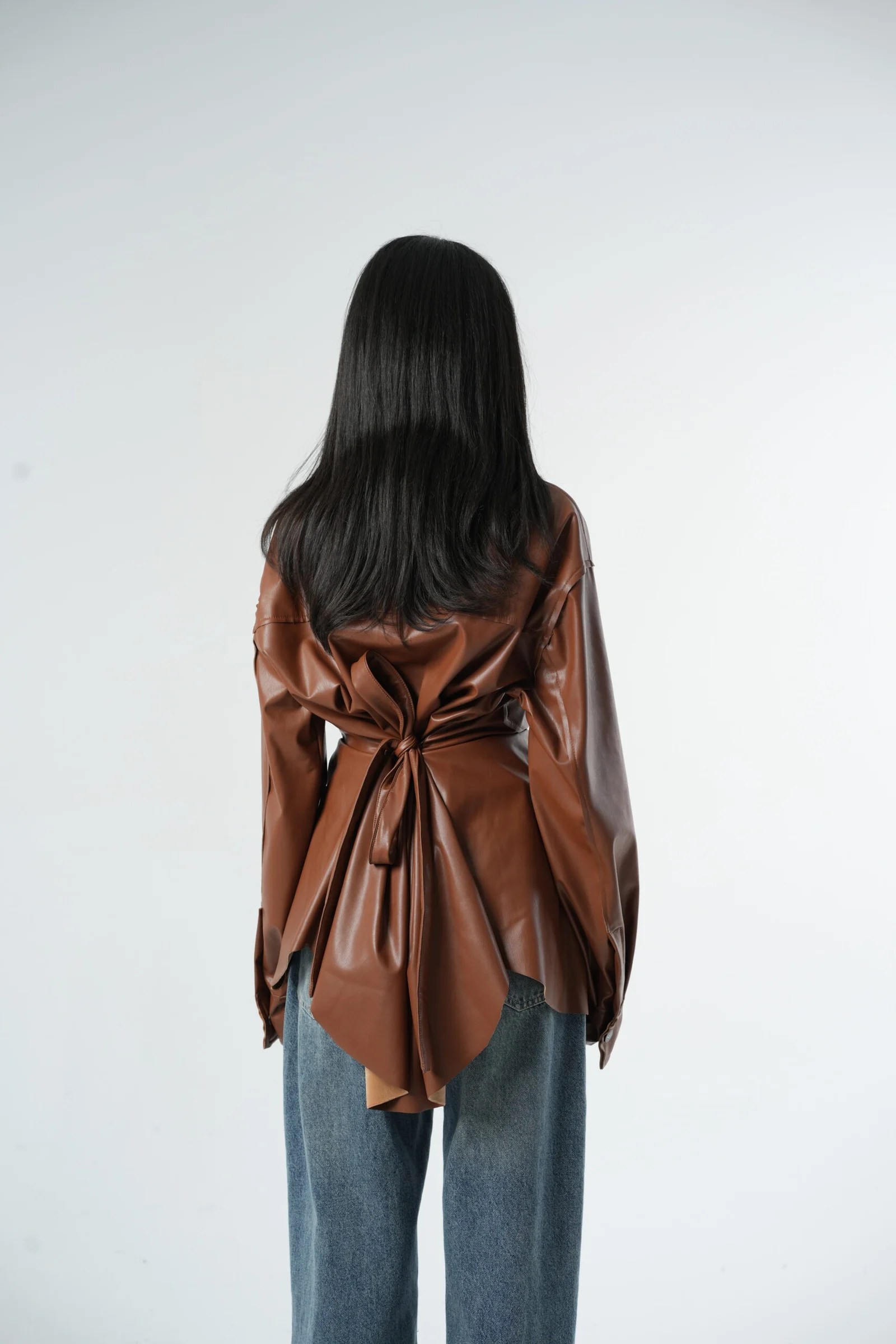 waisted leather chemise — view 3