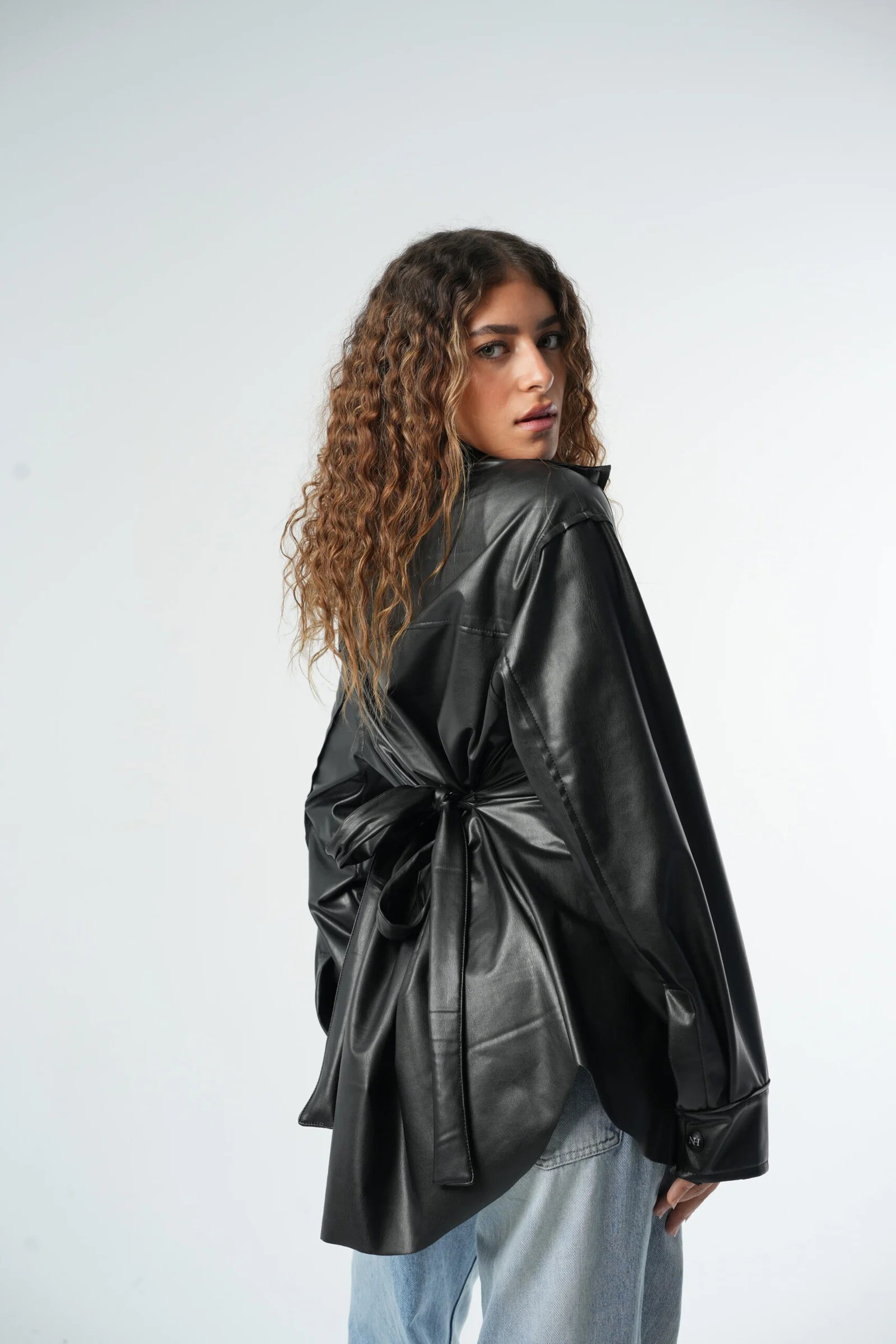 waisted leather chemise — view 10