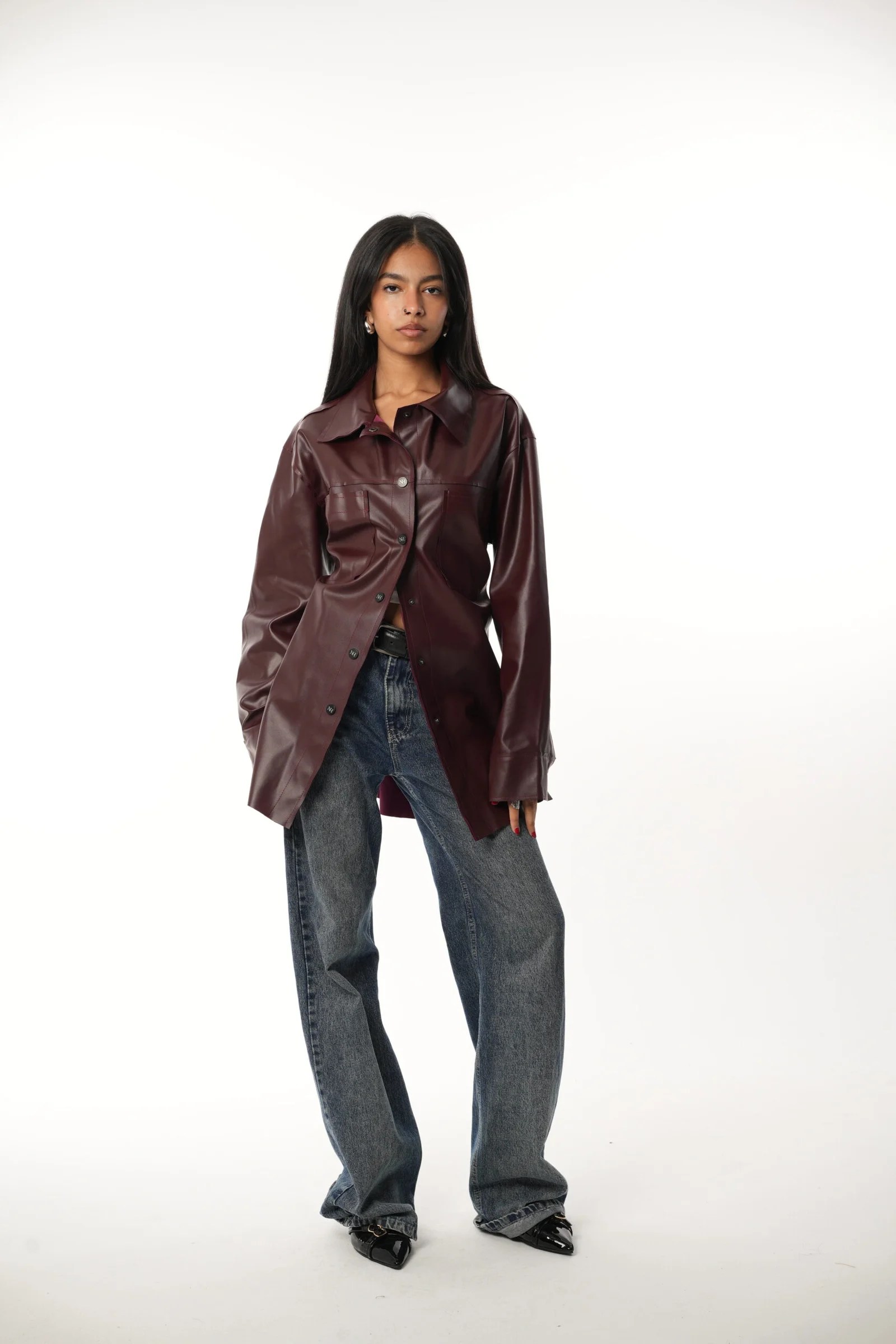 waisted leather chemise — view 12