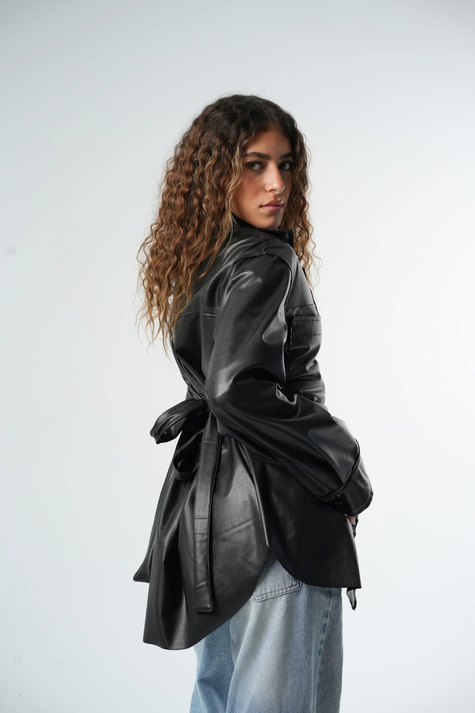 waisted leather chemise — view 8