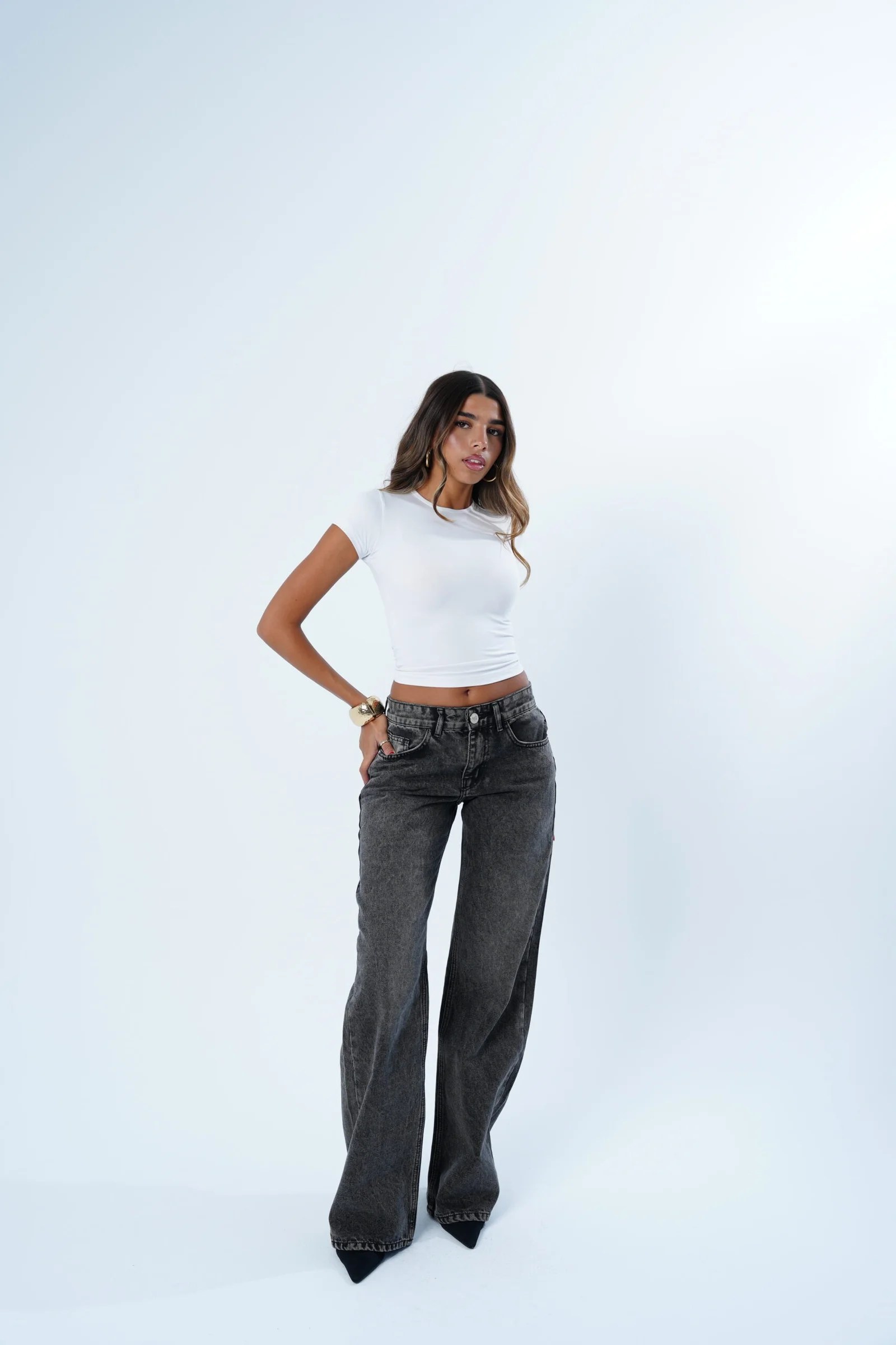 Black Low -RISE straight leg — view 5