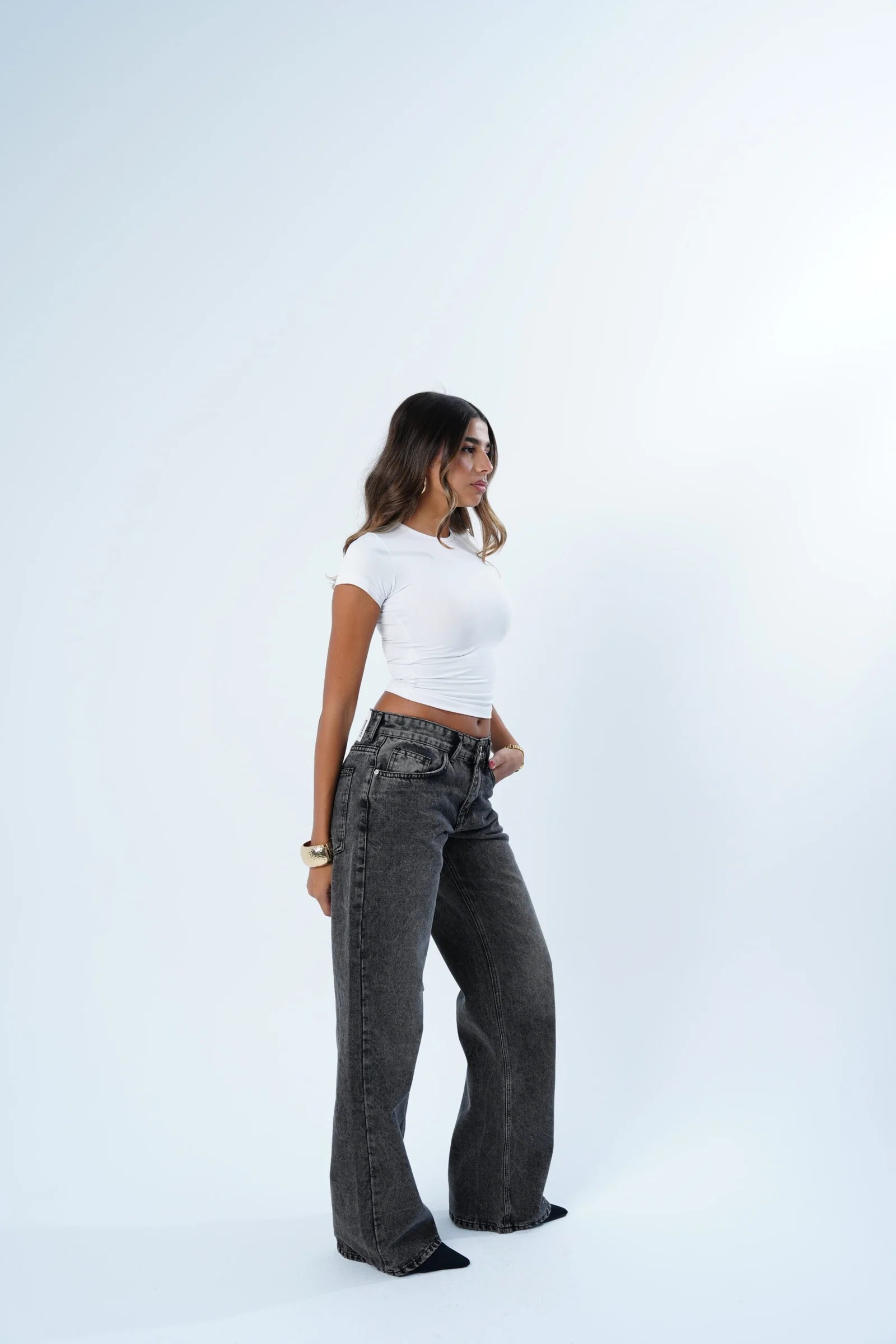 Black Low -RISE straight leg — view 6