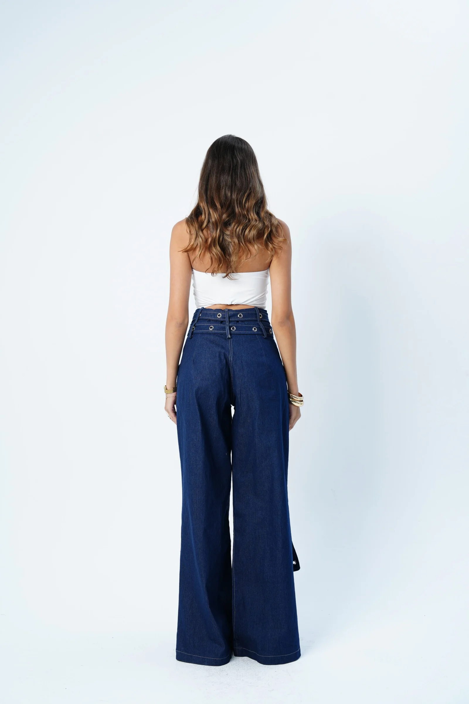 DOUBLE BELTED LIGHT JEANS — view 3
